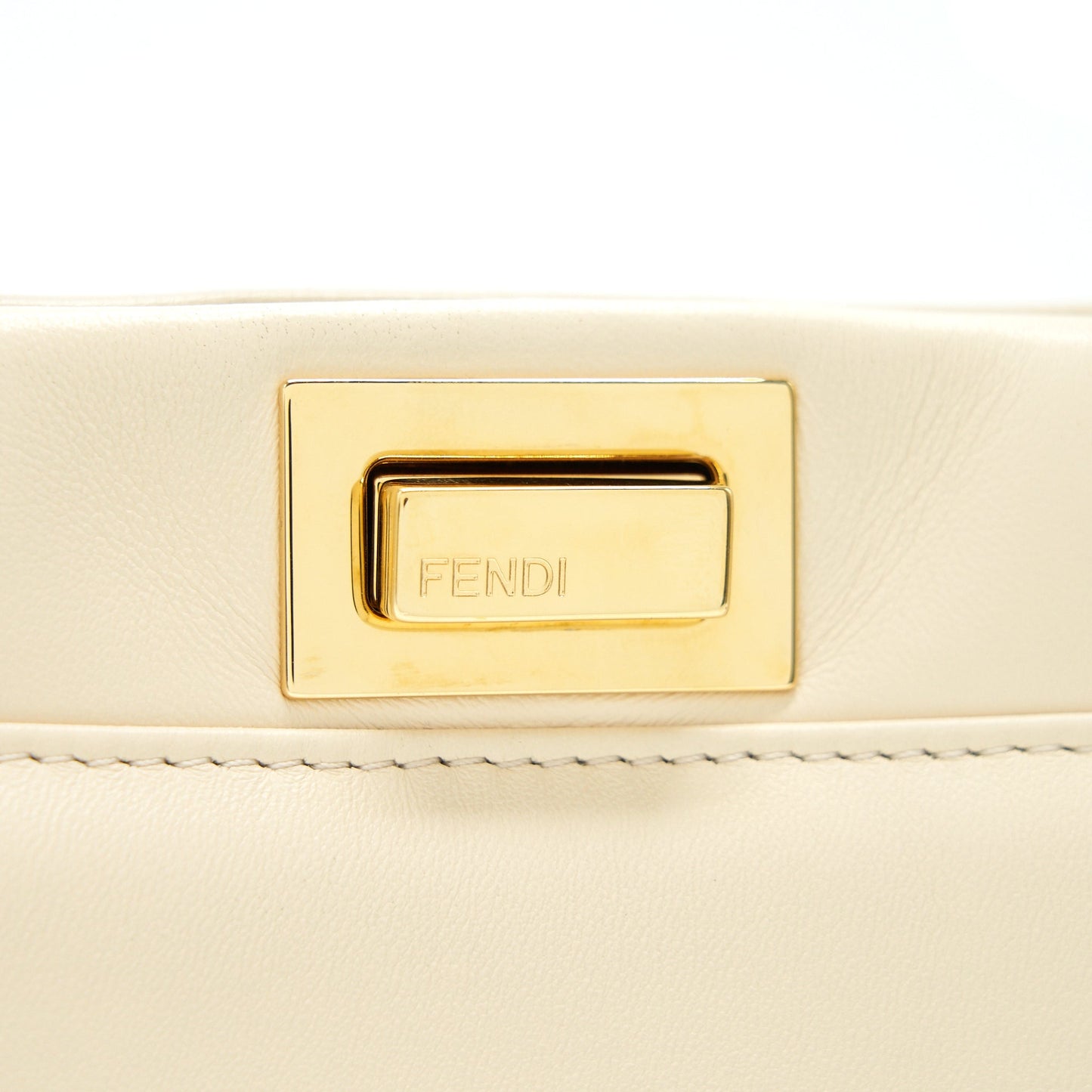 FENDI PEEKABOO MINI HANDLE BAG LAMBSKIN IN CAMELIA/BLACK