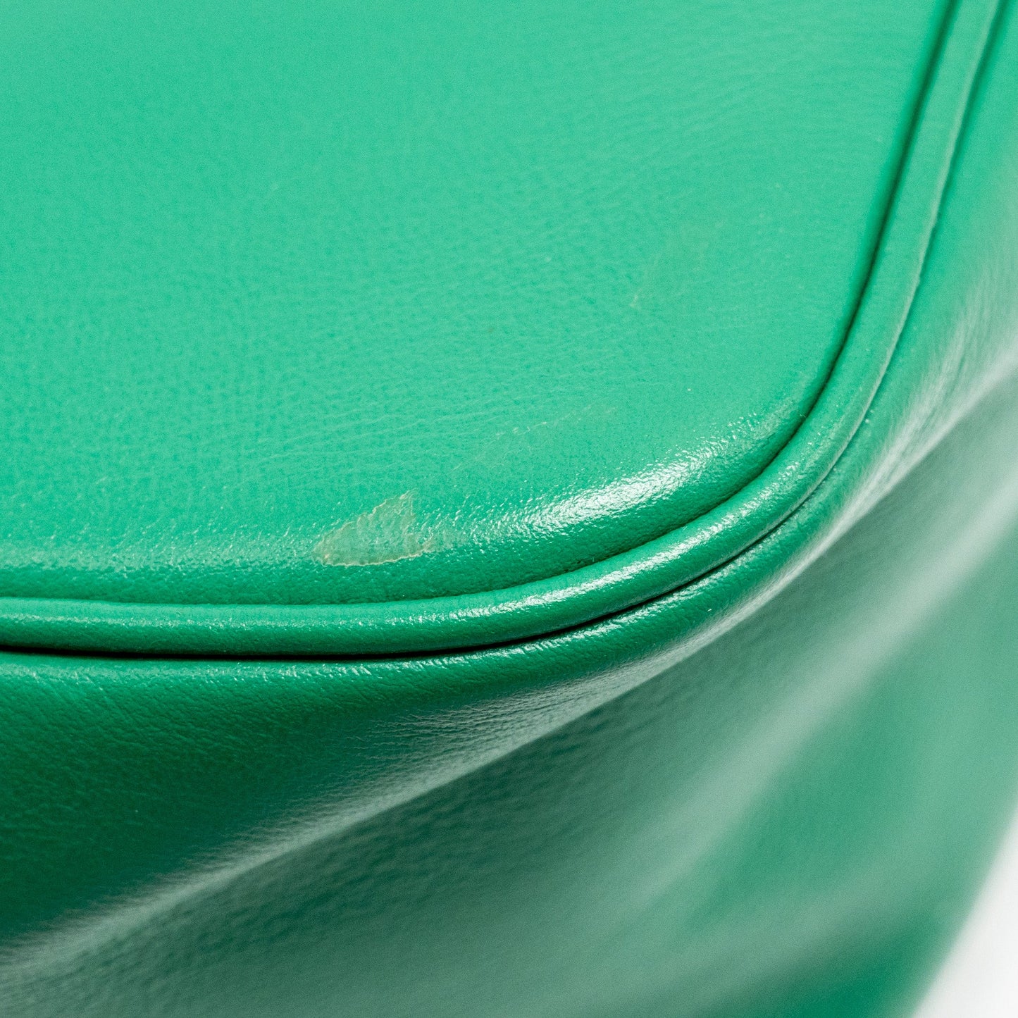 Prada Triangle Shoulder Bag Leather Green SHW