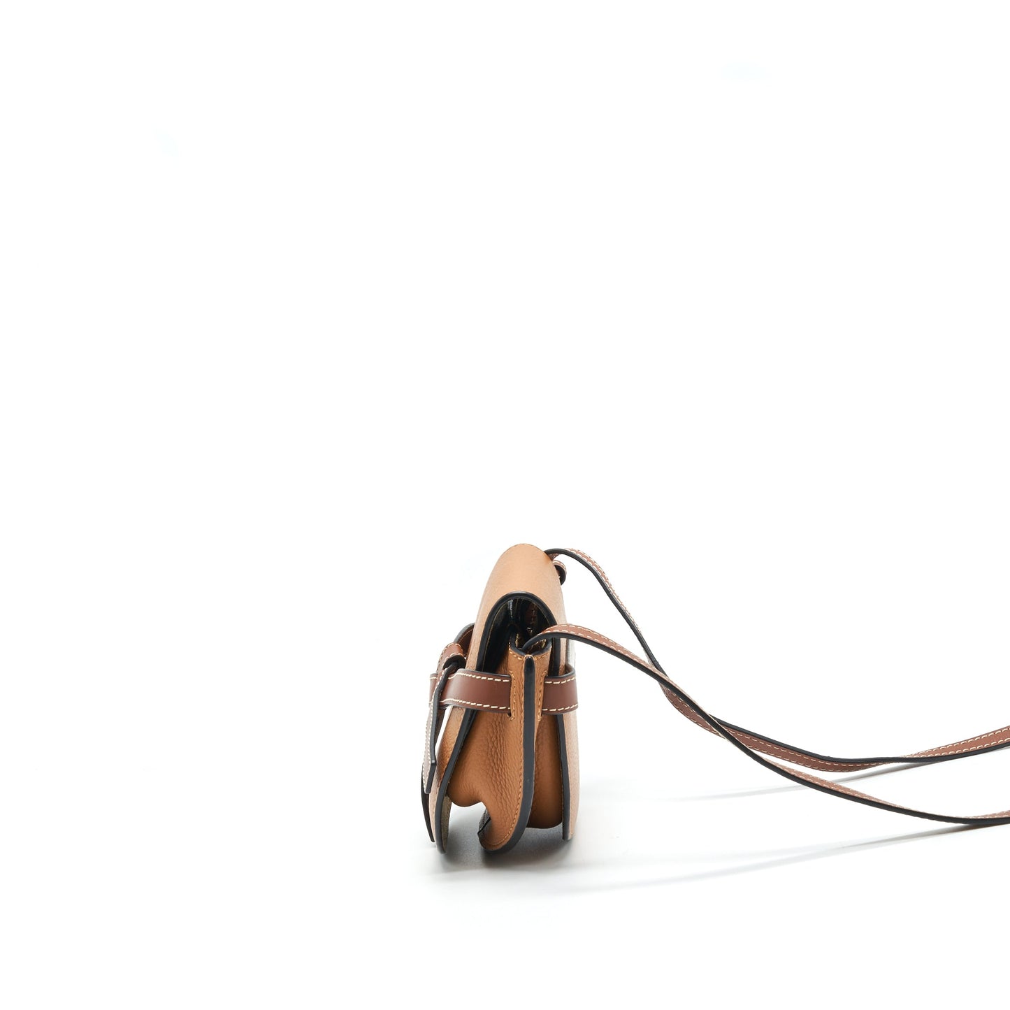 LOEWE GATE MINI LEATHER CROSSBODY BAG TAN
