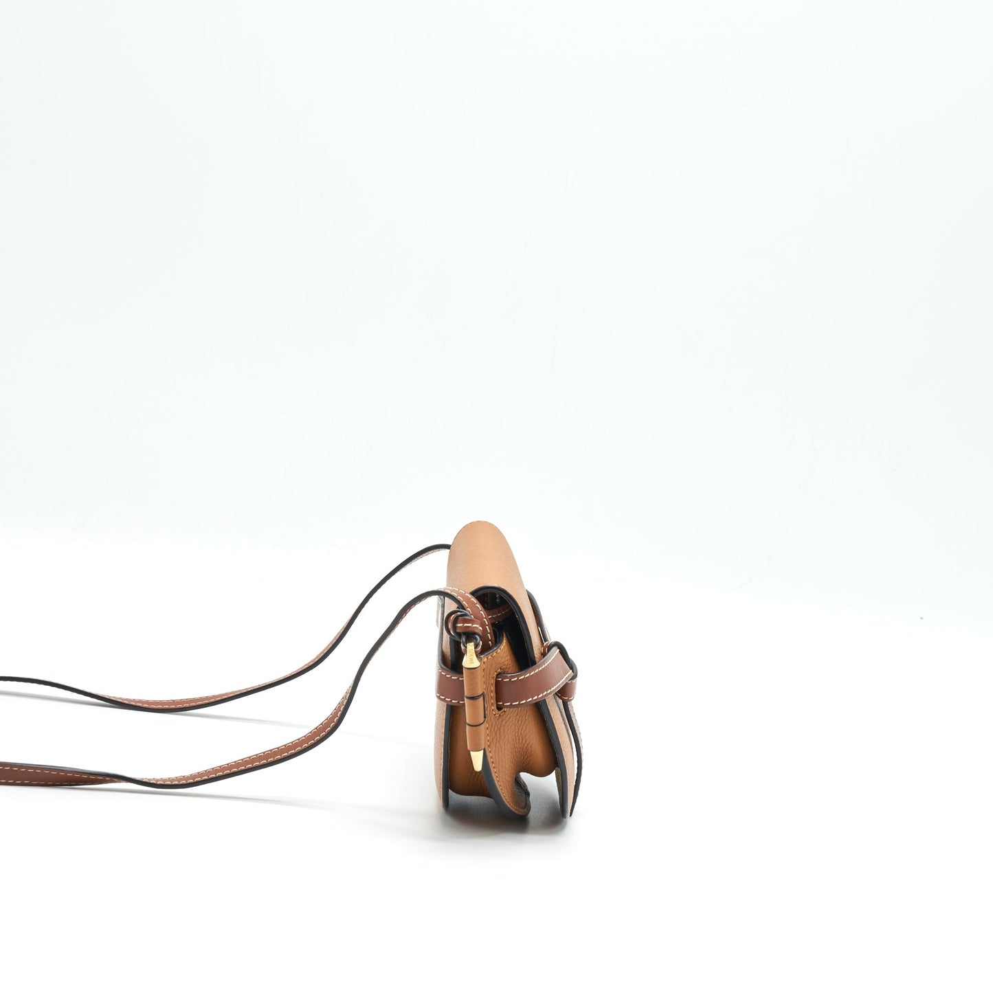 LOEWE GATE MINI LEATHER CROSSBODY BAG TAN