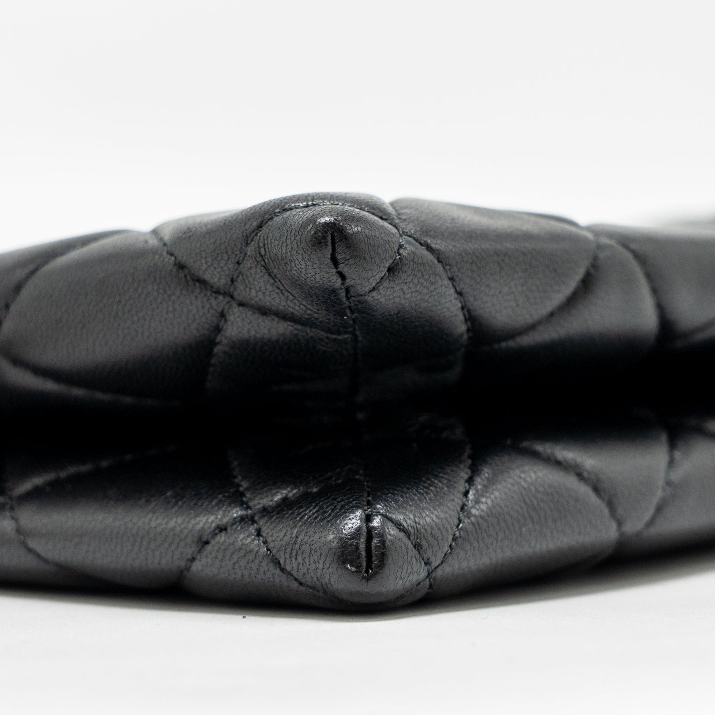 Chanel Coco Charms Chain Quilted Pouch Bag Lambskin Black LGHW