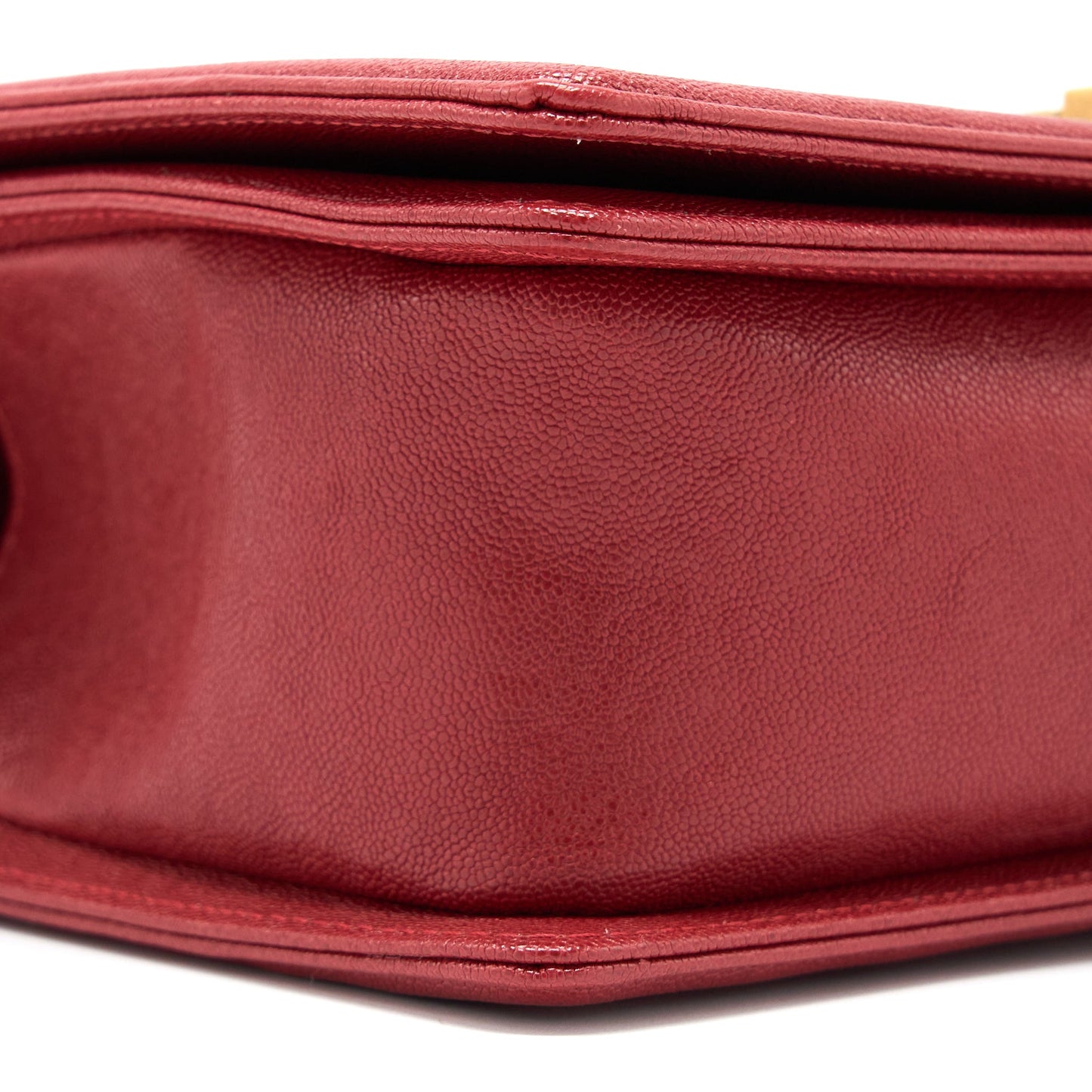 Chanel Medium Boy Bag Grained Calfskin Red Brushed GHW