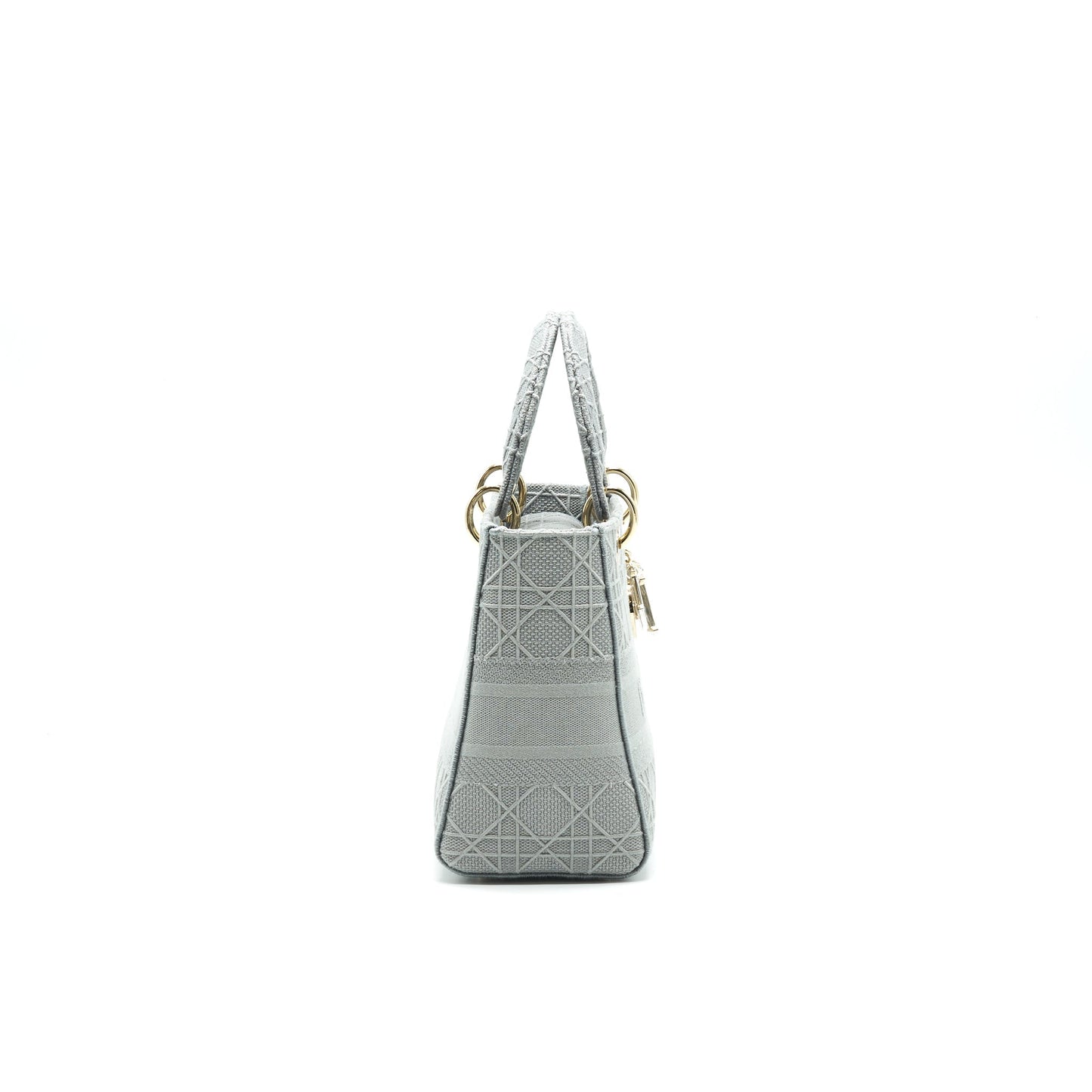 Christian Luxury Dior Cannage Canvas Medium Lady Luxury Dior Grey