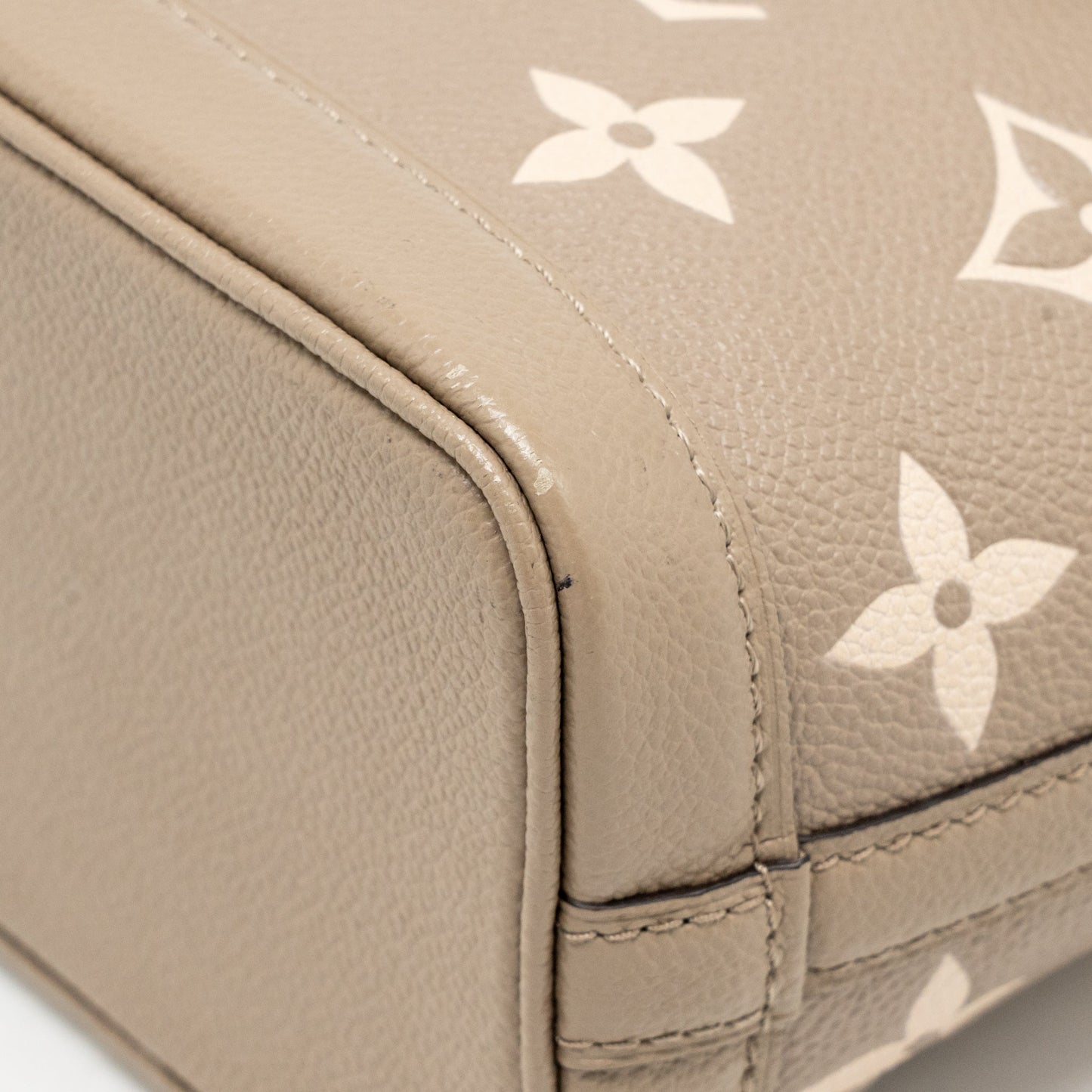 Louis Vuitton Nano Noe monogram empreinte calfskin leather grey GHW