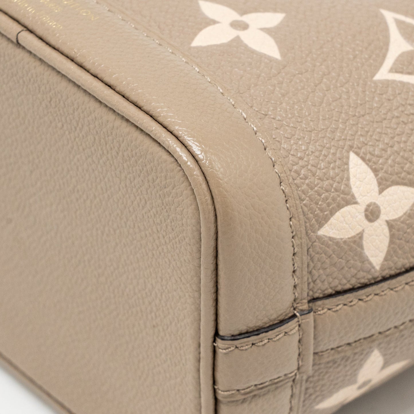 Louis Vuitton Nano Noe monogram empreinte calfskin leather grey GHW