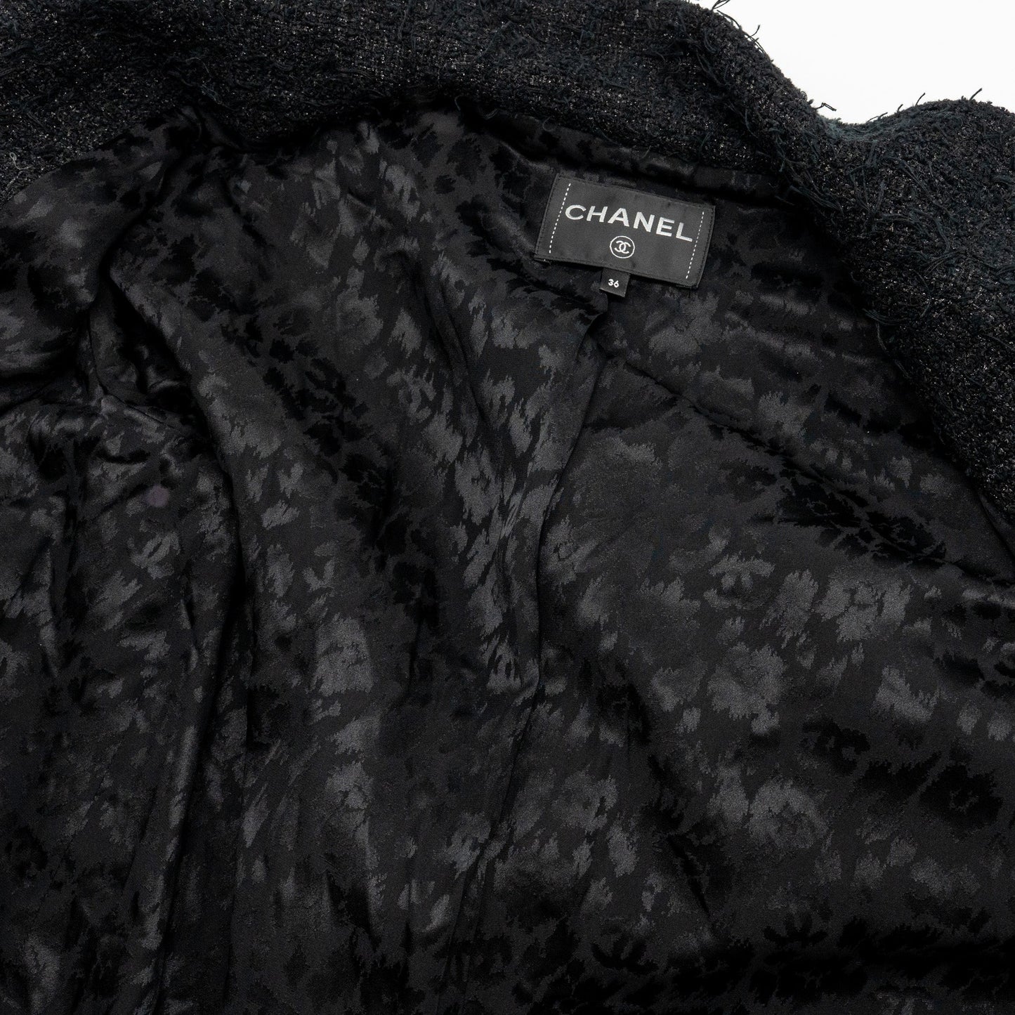 Chanel Size 36  31 Rue Cambon Double Breasted Coat Cotton/Polyester Black