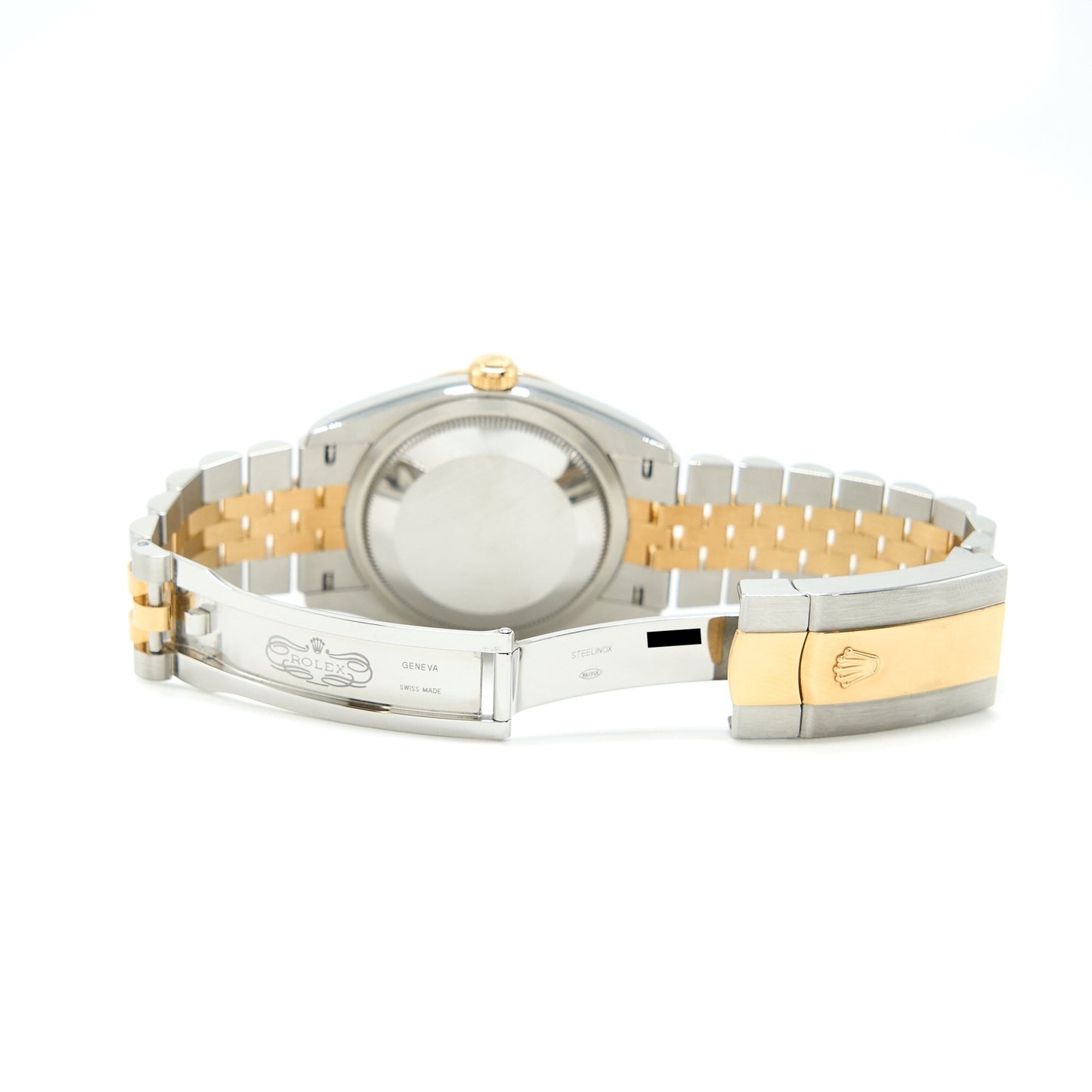 Rolex Datejust 36MM Oyster Steel Yellow Gold Black Dial with Diamonds Jubilee Bracelet M126233-0021