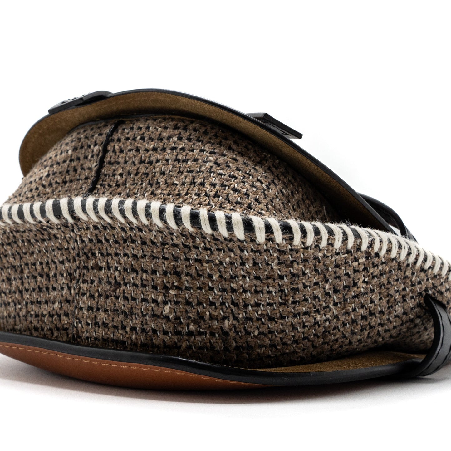 Loewe Small Gate Bag Calfskin/Tweed Tan GHW