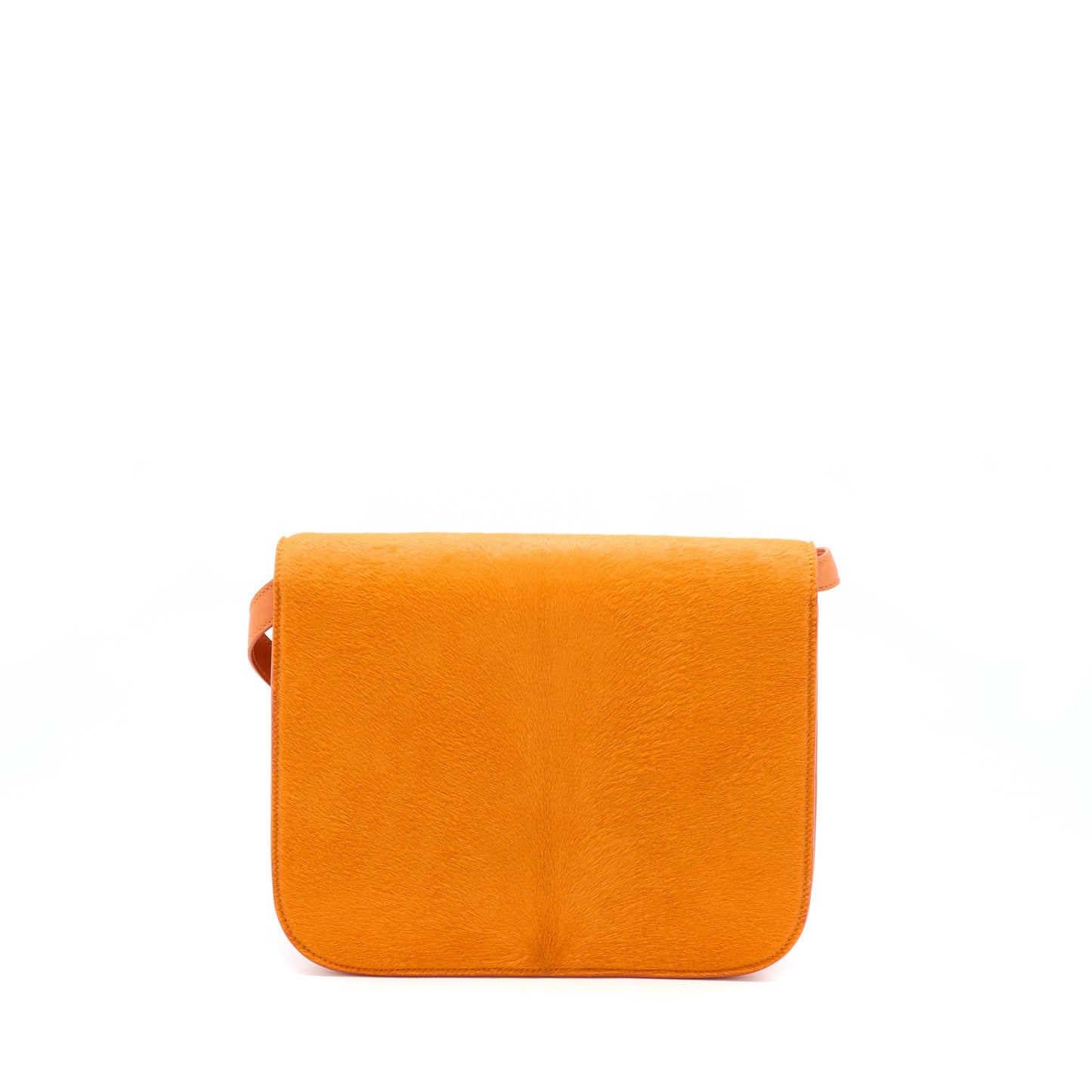 Celine Classic Medium Box Horsehair Orange GHW