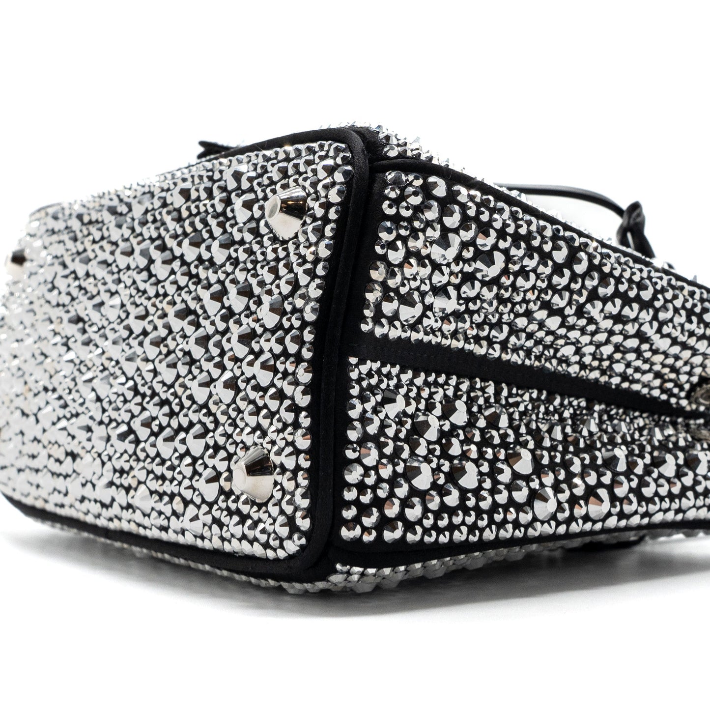 Prada Galleria Satin Mini Bag With Crystal Black SHW