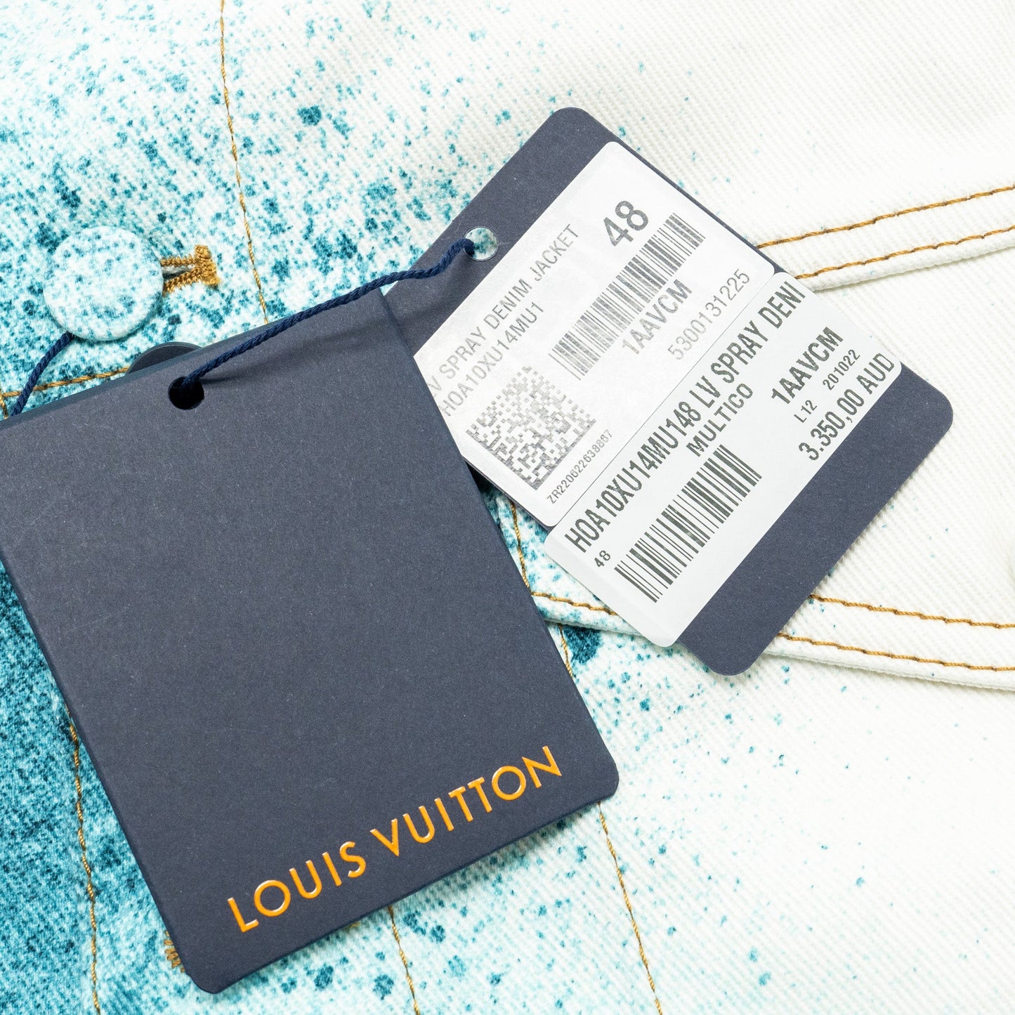 Louis Vuitton Size 48 LV Spray Denim Jacket Cotton Multicolour