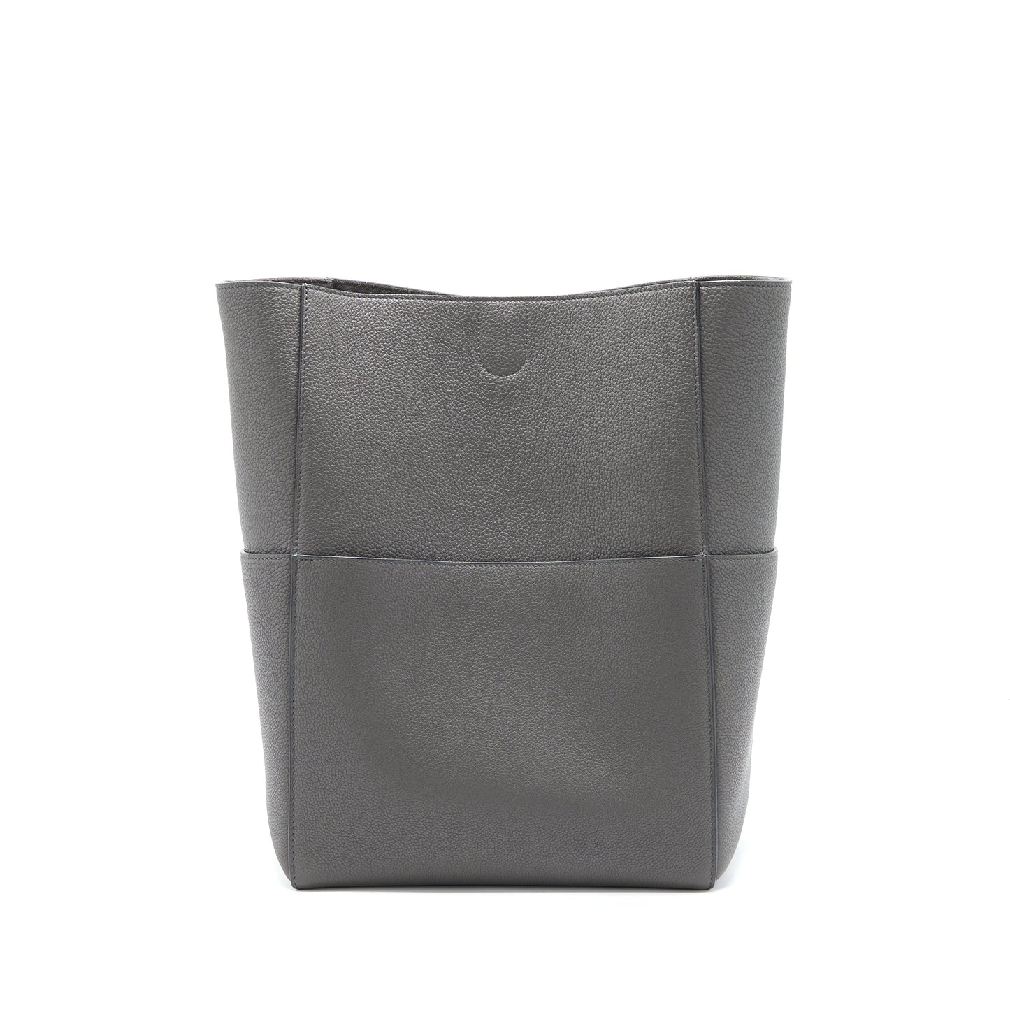 Celine Sangle Bucket Bag Grained Calfskin Grey GHW
