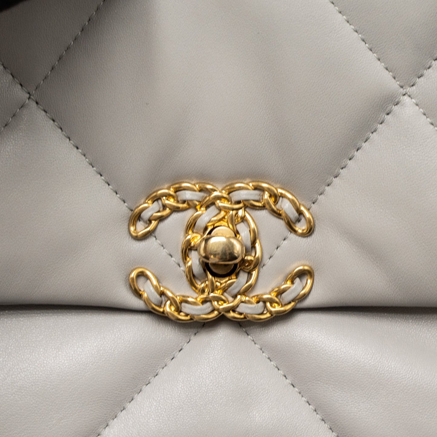 Chanel Small 19 Bag Lambskin Light Grey Multicolour Hardware (Microchip)