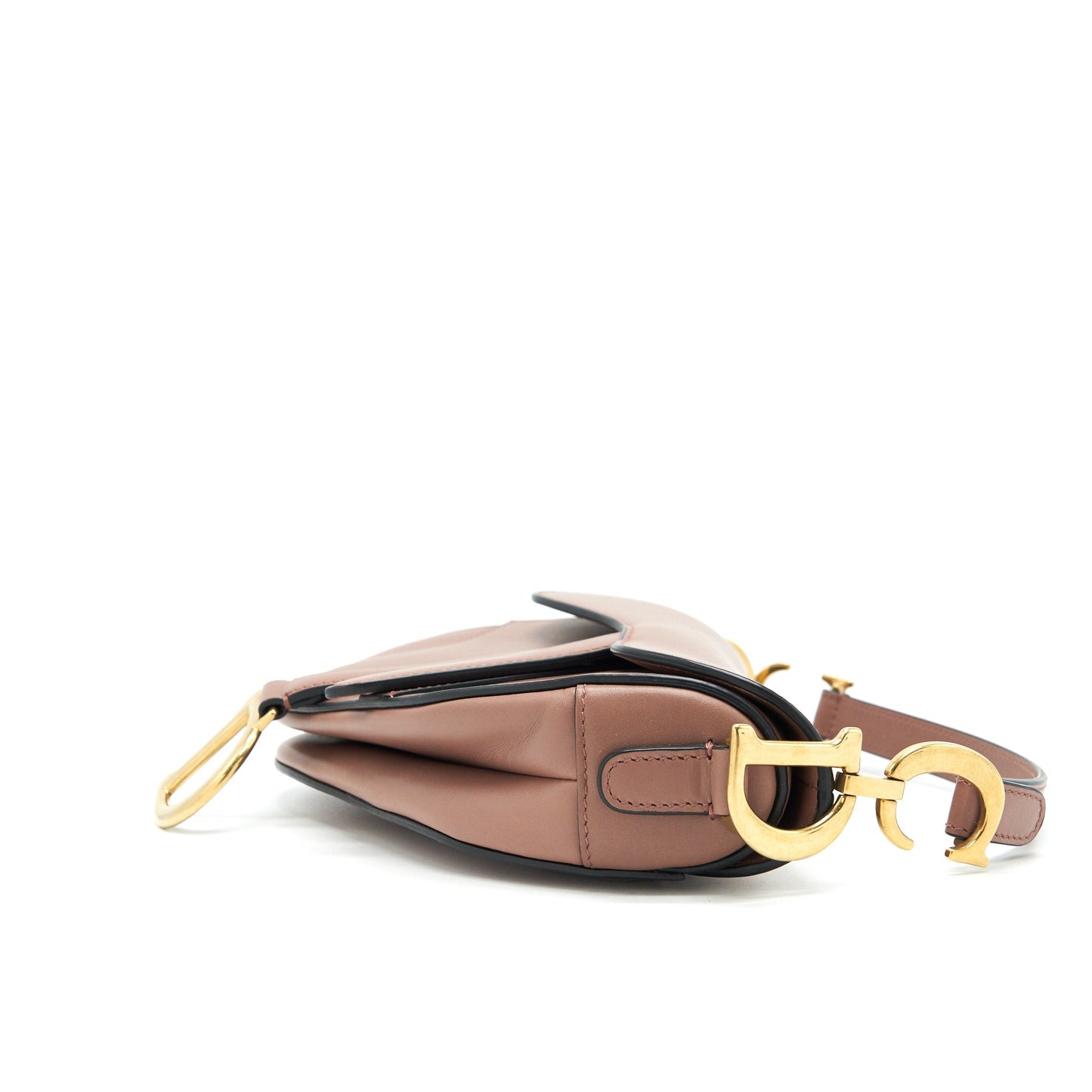 Christian Luxury Dior mini Saddle Bag Pink Calfskin Leather