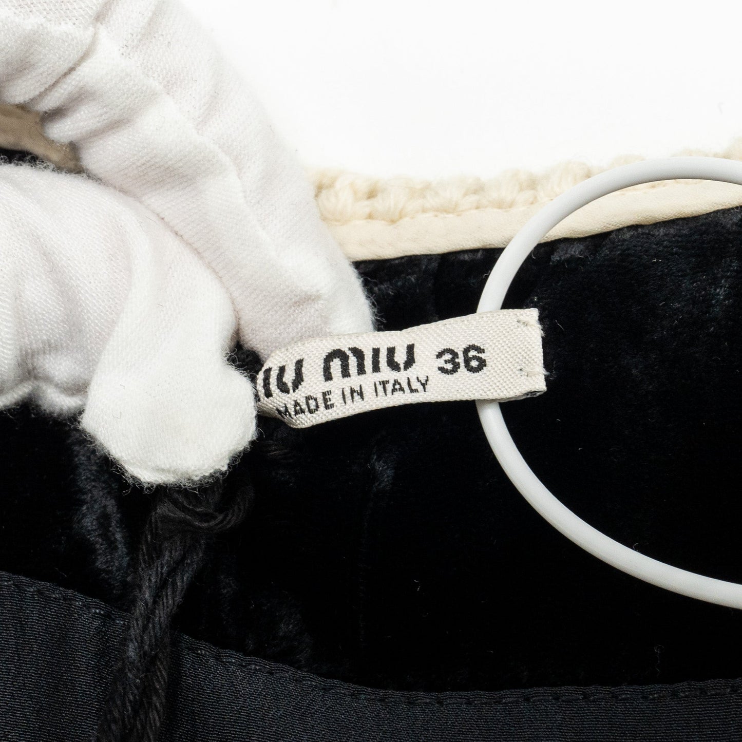 Miu miu size 36 Velvet cardigan dress virgin wool black/white