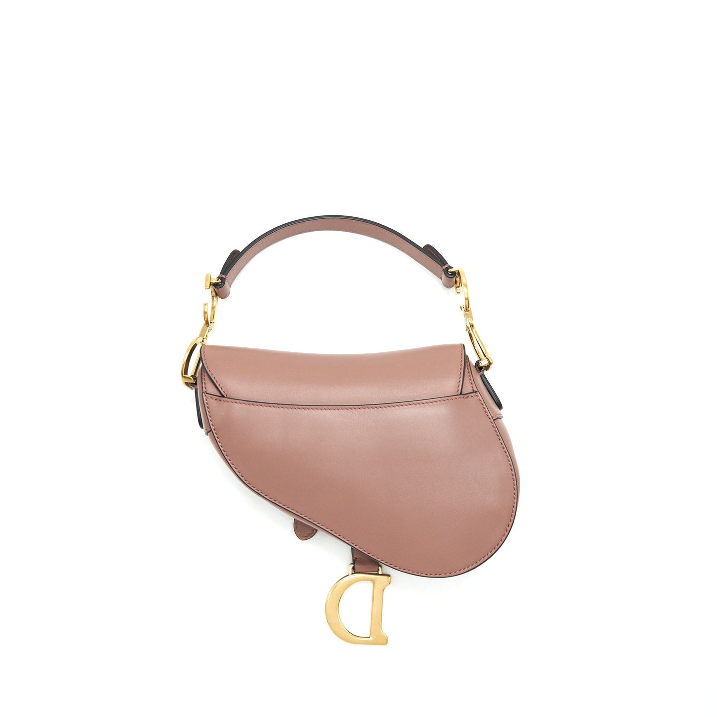 Christian Luxury Dior mini Saddle Bag Pink Calfskin Leather