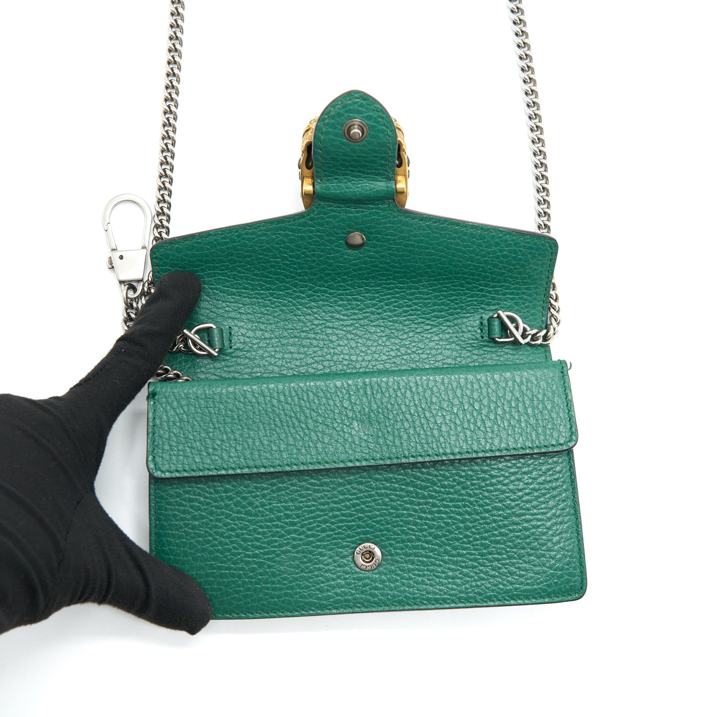 Gucci Super Mini Dionysus Green Gold And Silver Hardware