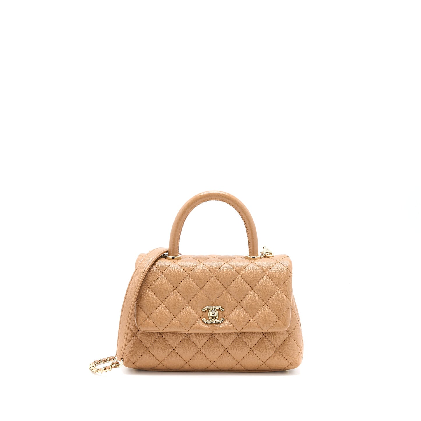 Chanel Small Coco Handle Caviar Brown GHW