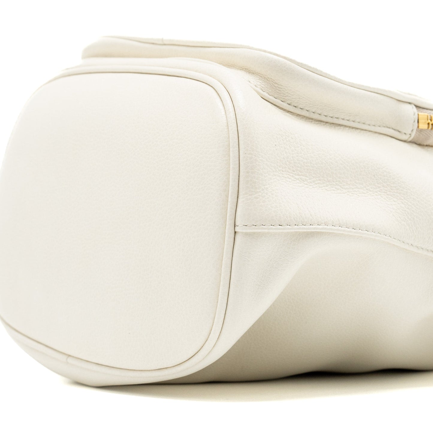 Prada Drawstring Bucket Bag Calfskin White GHW