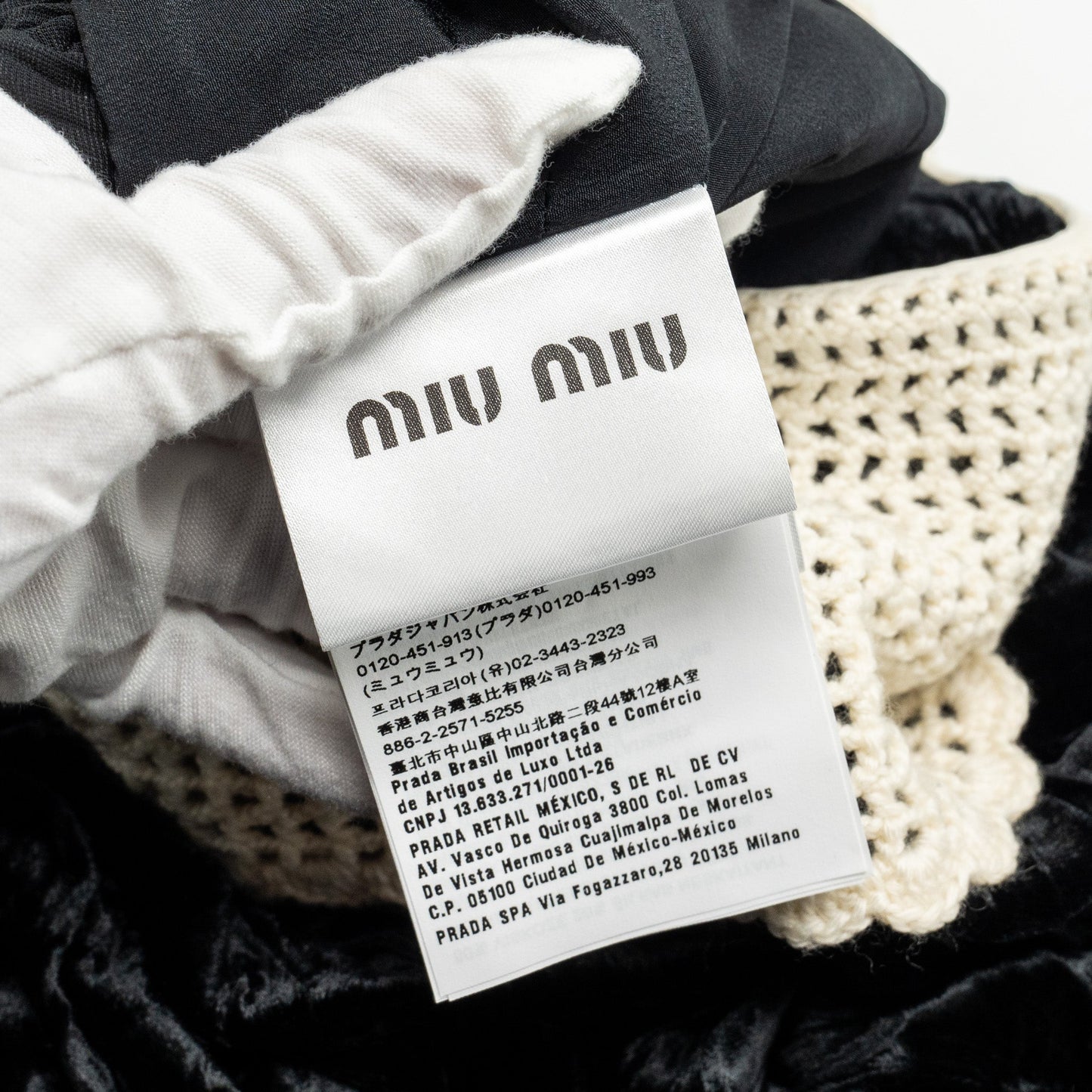 Miu miu size 36 Velvet cardigan dress virgin wool black/white