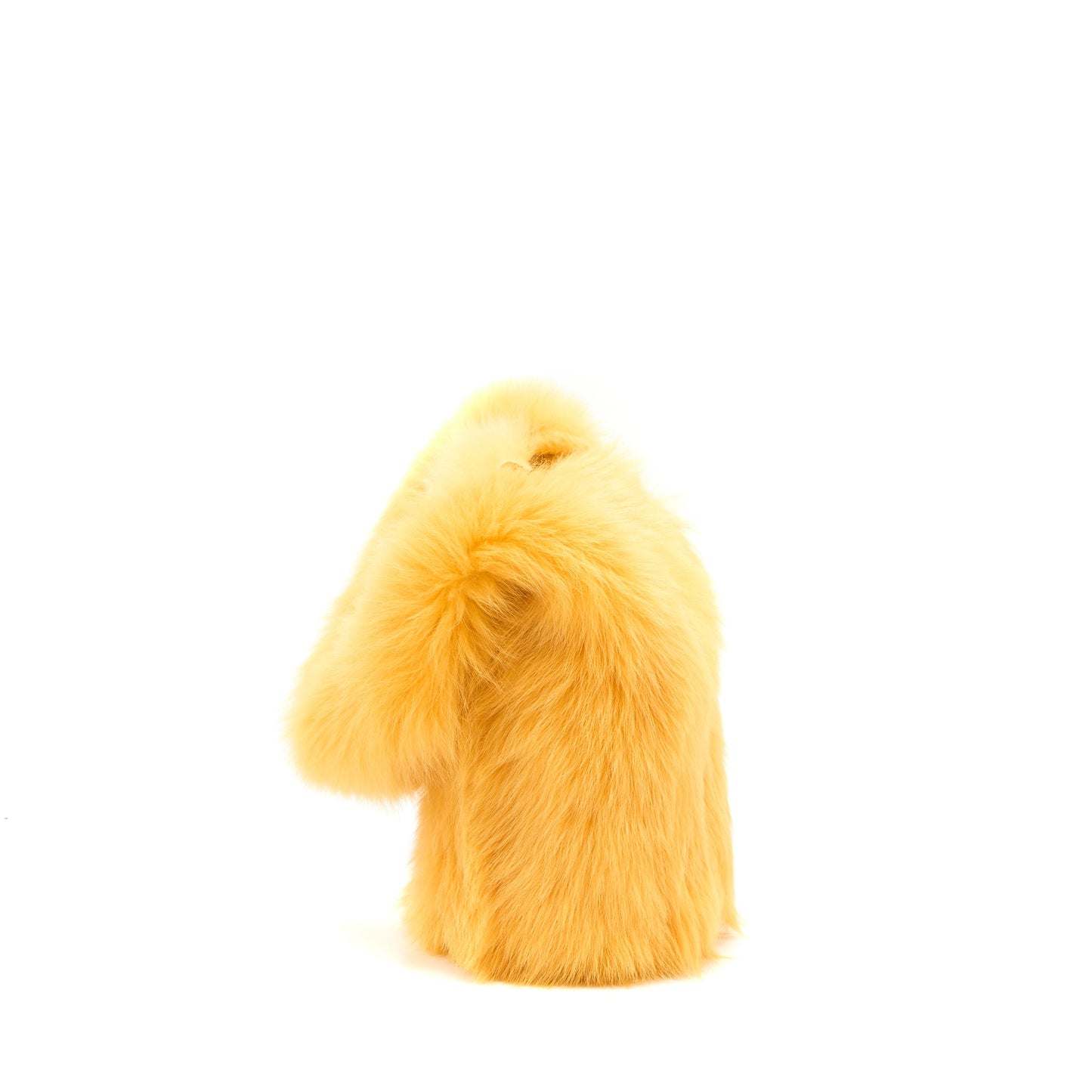 Miumiu Shearling Shoulder Bag Suede Lining Yellow GHW