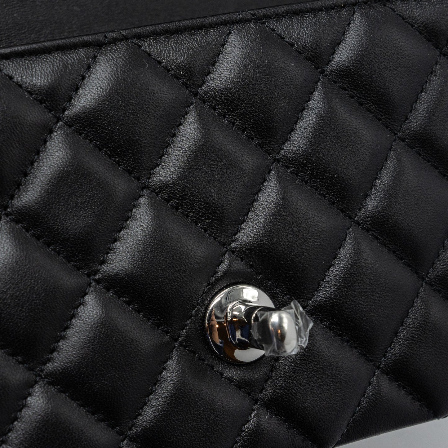 Chanel mini rectangular flap bag lambskin black SHW  (microchip)