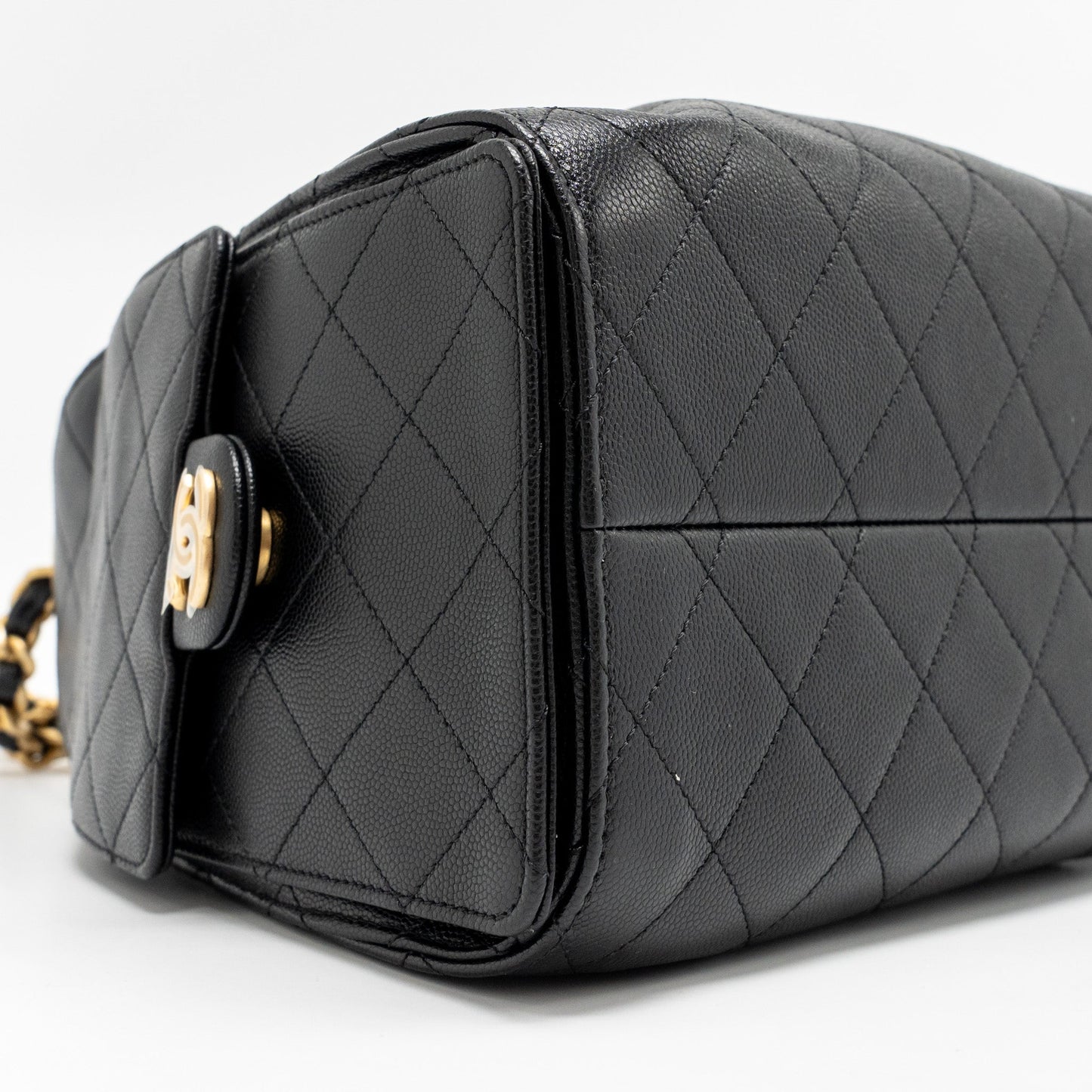 Chanel 25 Small Handbag Grained Calfskin Black GHW (Microchip)