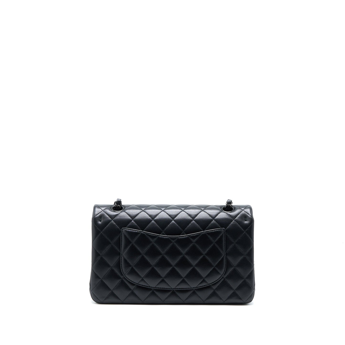 Chanel Medium Classic Double Flap Bag Lambskin So Black with Black Hardware (Microchip)