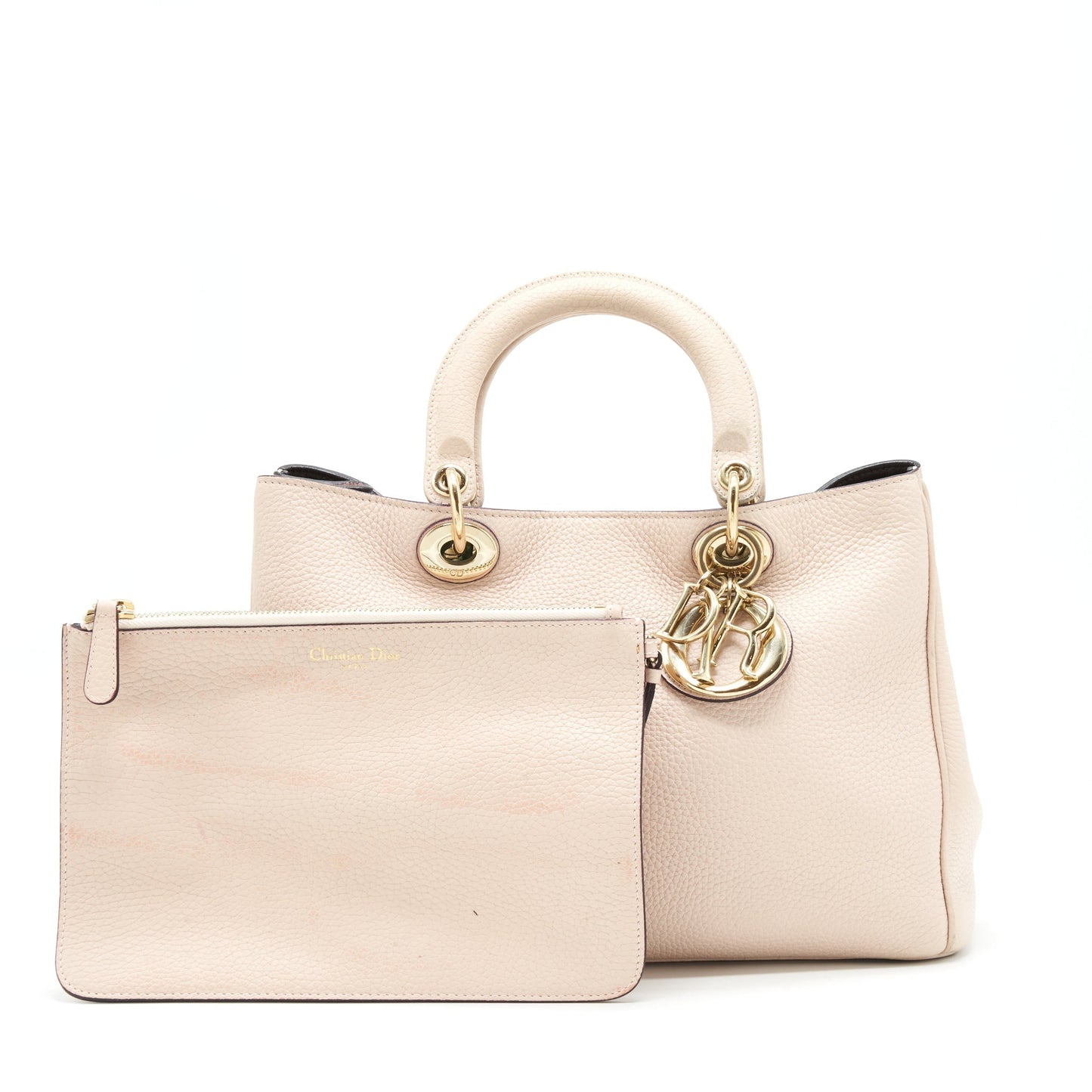 Luxury Dior Vip Luxury Diorissimo Tote Bag Grained Calfskin Beige GHW