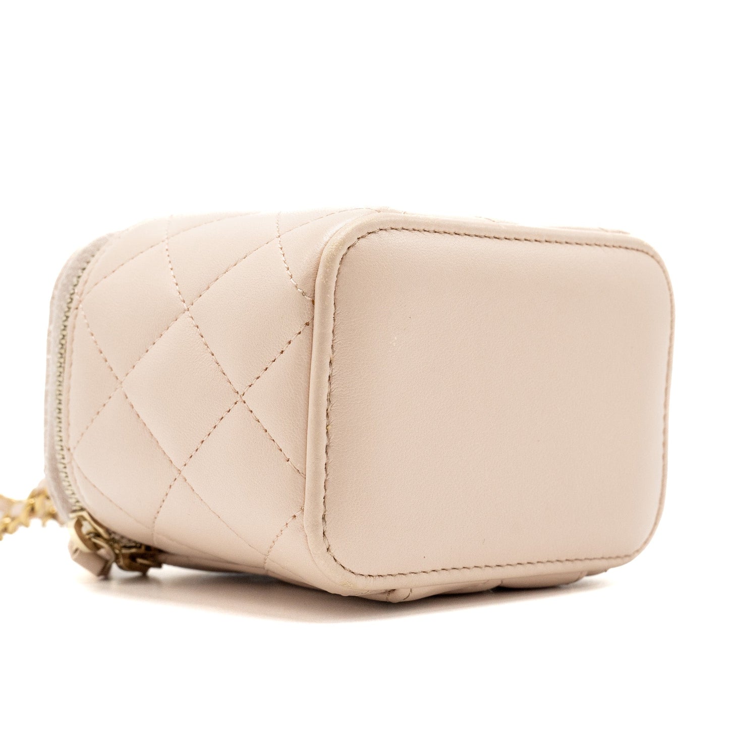 Chanel pearl crush Mini vanity with chain lambskin light pink GHW