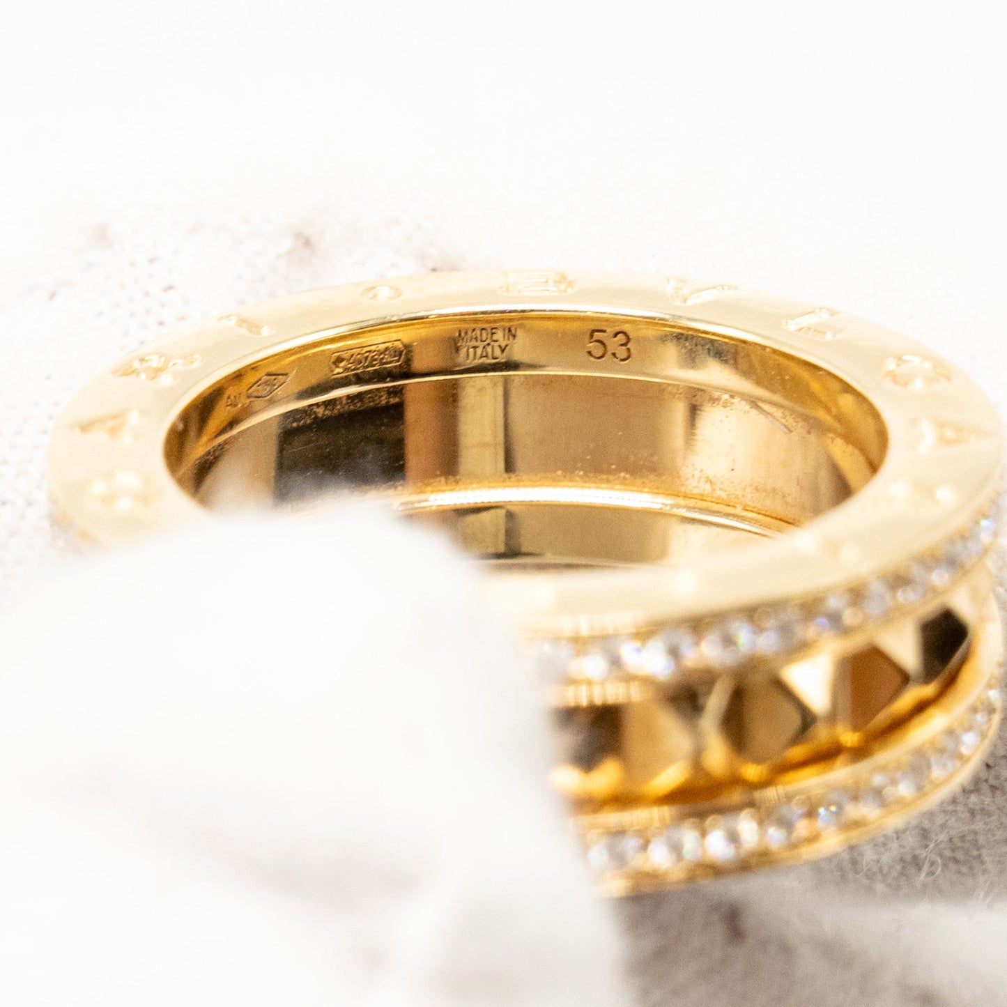 Bvlgari Size 53 B.zero1 Ring Yellow Gold, Diamonds