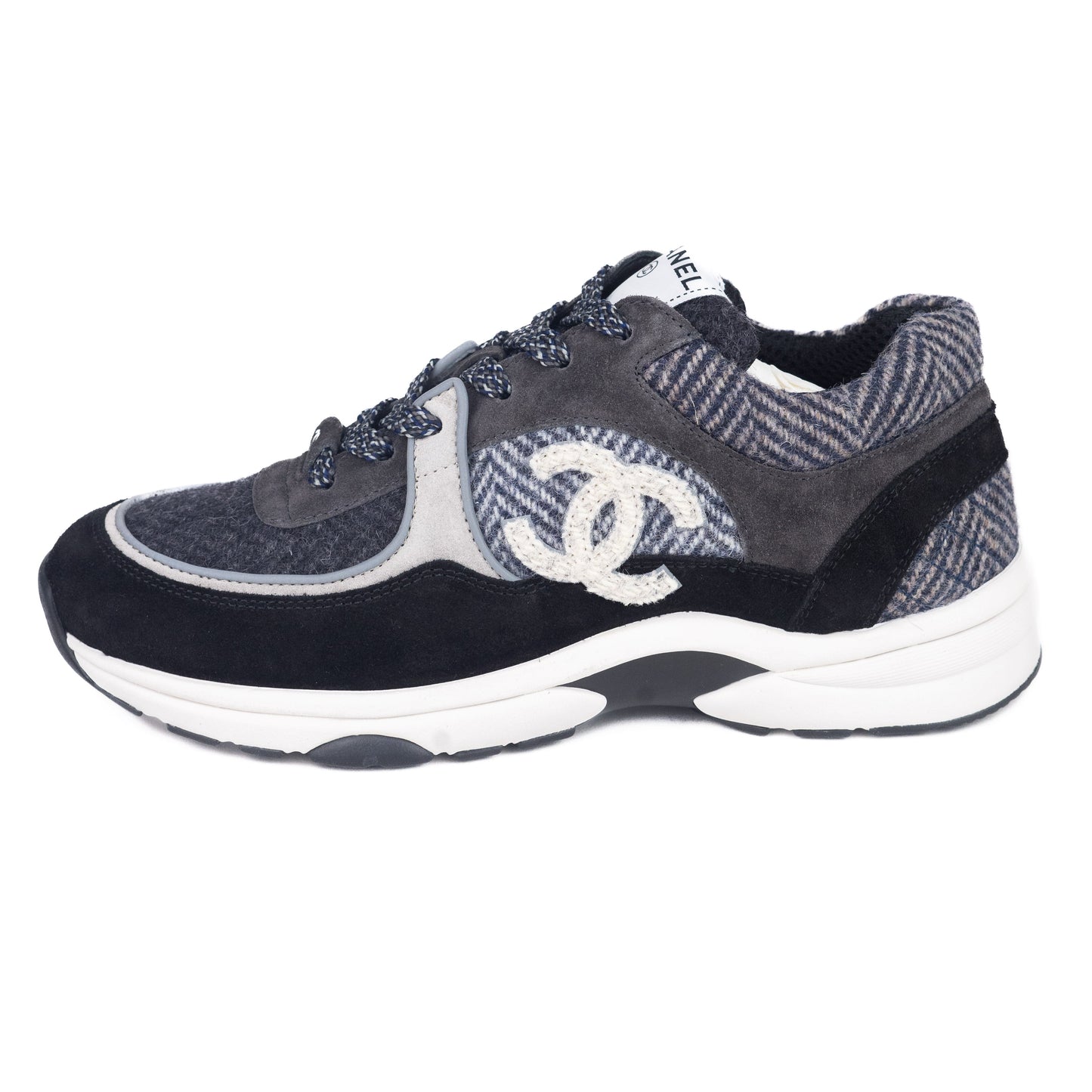 Chanel CC Fabric & Suede Calfskin sneakers