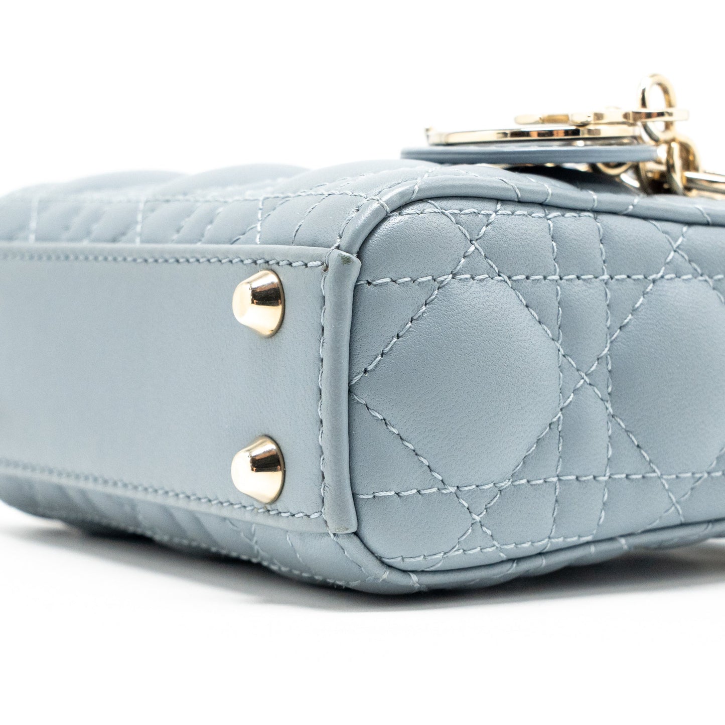 Dior Micro Lady Dior Cannage Lambskin Grey LGHW