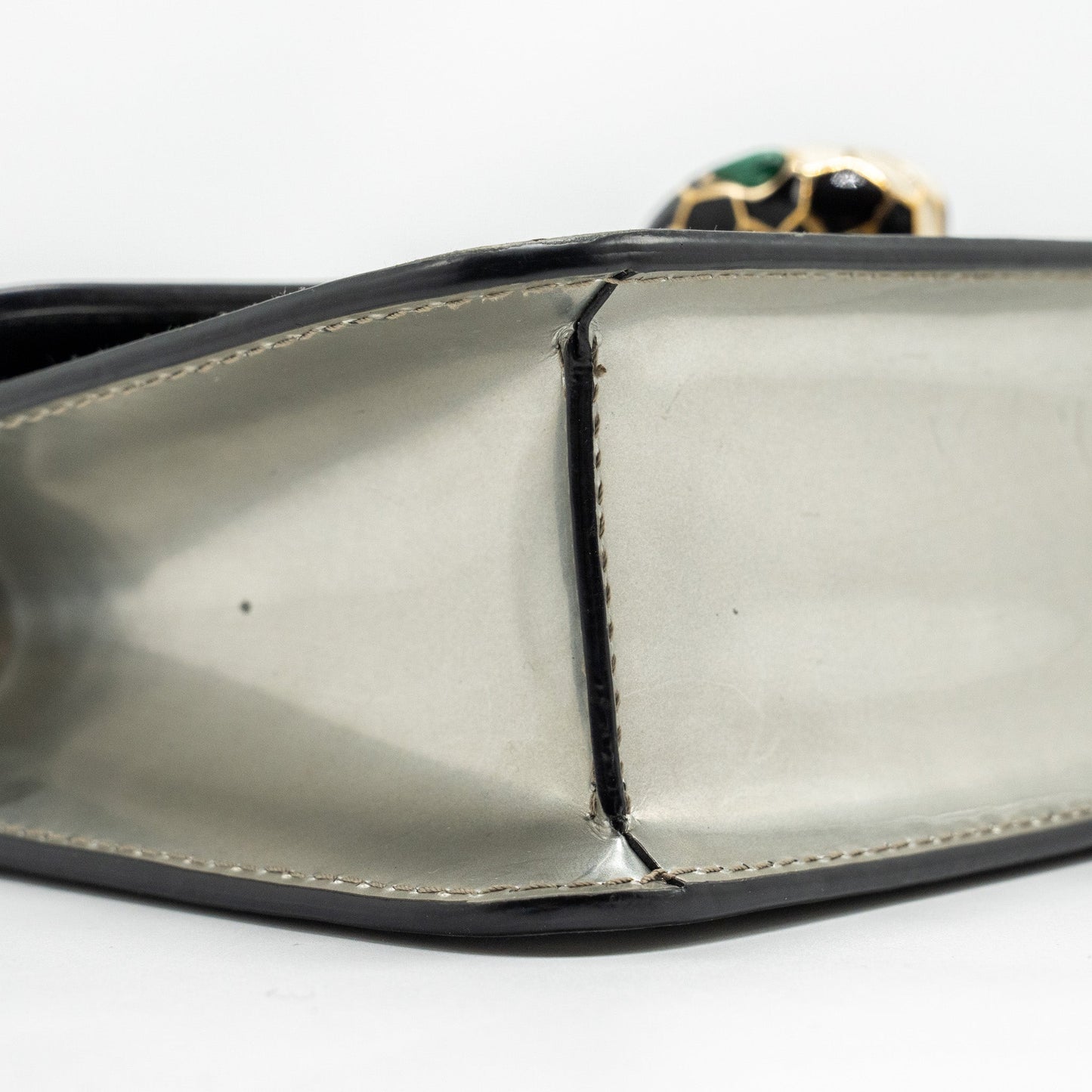 BVLGARI Serpenti Forever Shoulder Bag Leather Silver LGHW