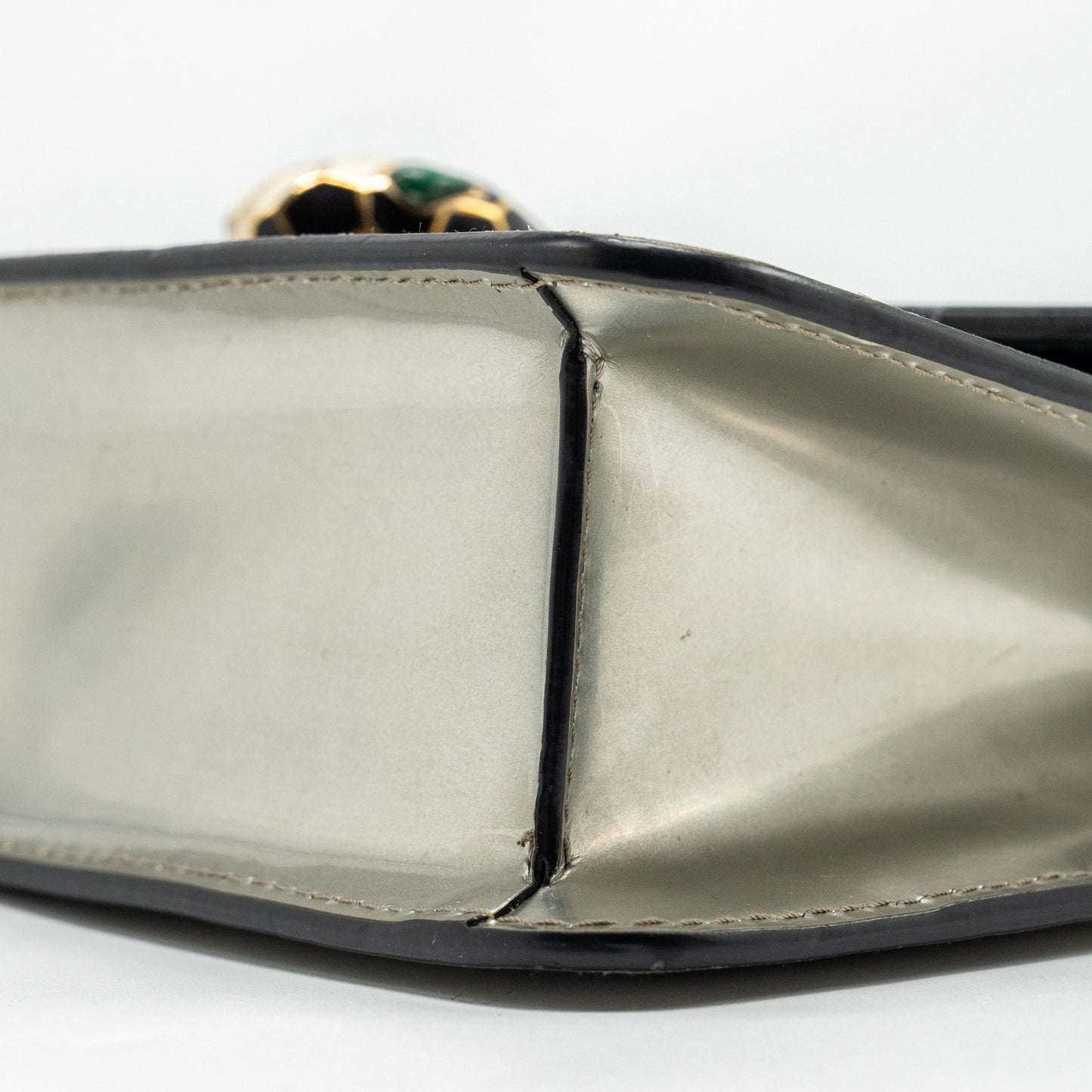 BVLGARI Serpenti Forever Shoulder Bag Leather Silver LGHW