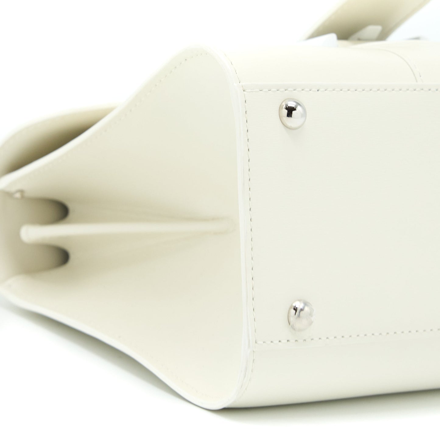Delvaux Mini Brilliant Handbag Calfskin White With White/Silver Hardware
