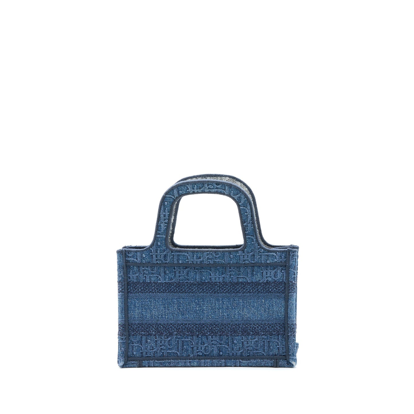Luxury Dior Mini Book Tote Denim Blue Oblique