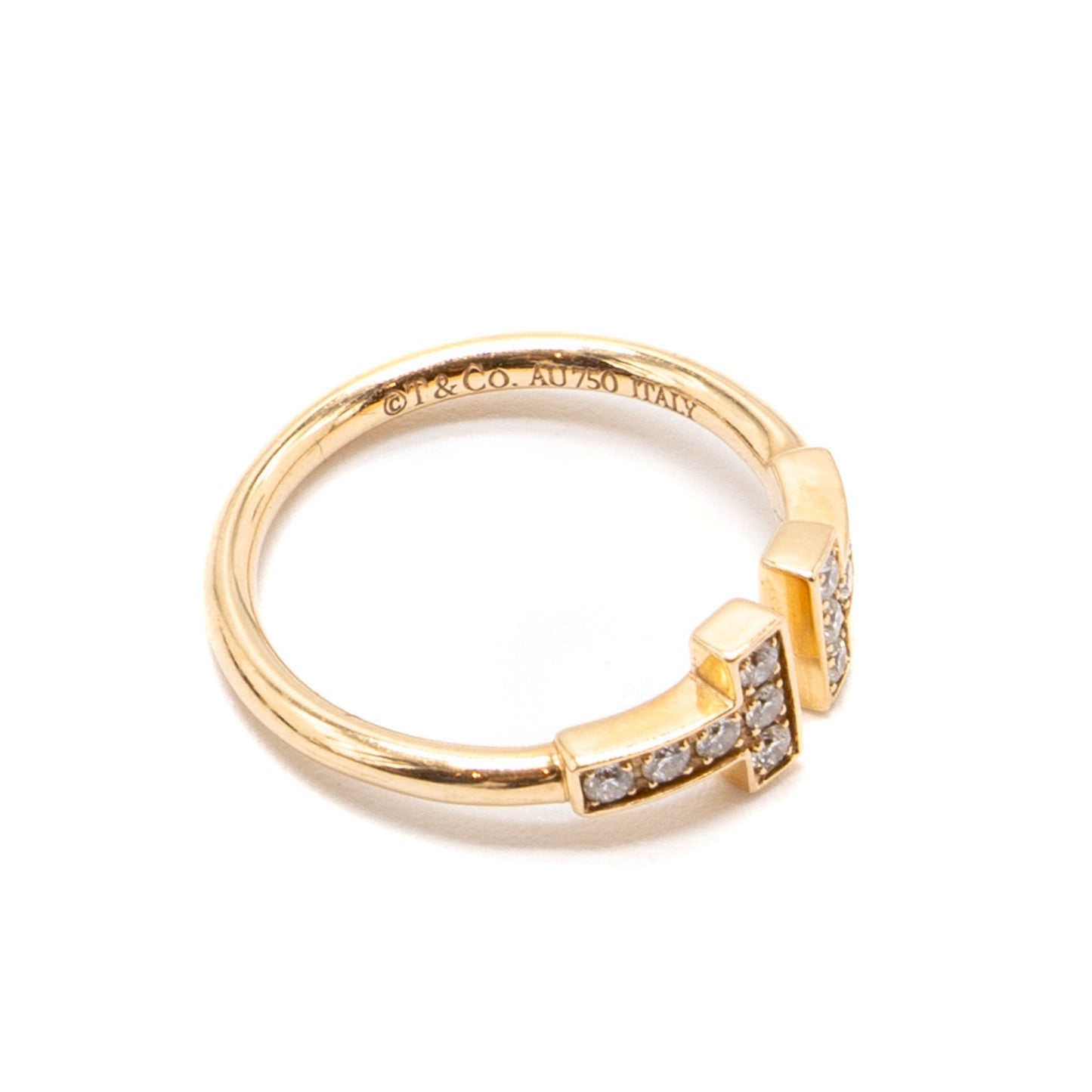 Tiffany size 6 T Diamonds Wire Ring in 18K Gold