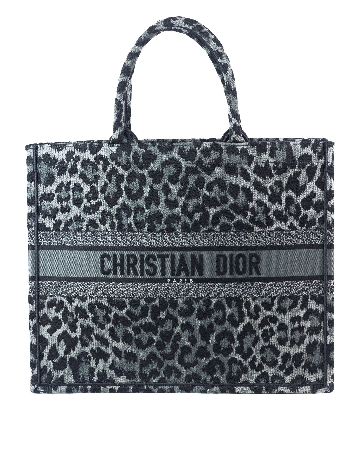 Dior Gray Mizza Embroidery Book Tote