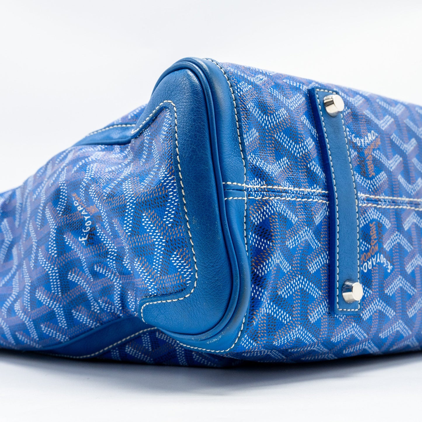 Goyard Voltaire smile tote Goyardine Canvas /calfskin blue/multicolour SHW