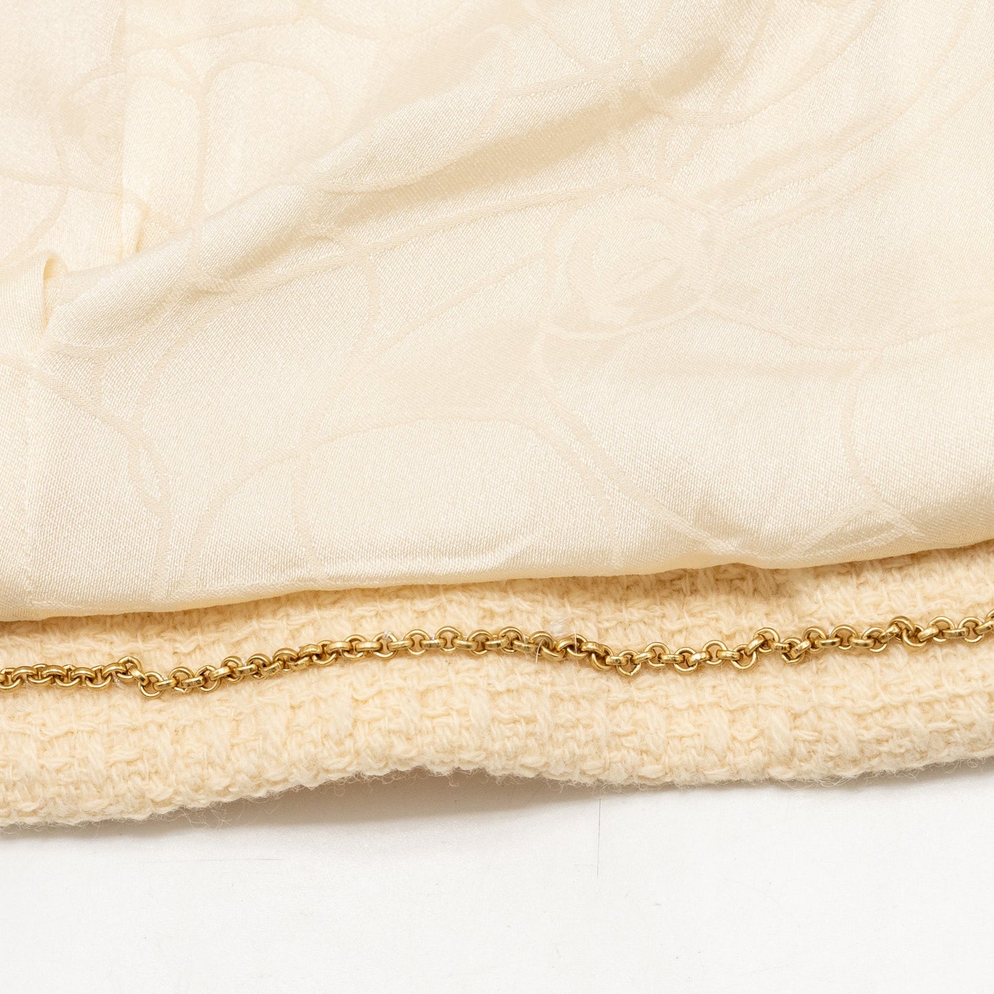 Chanel Size 40 Tweed Jacket Wool/Nylon/Cashmere Ivory