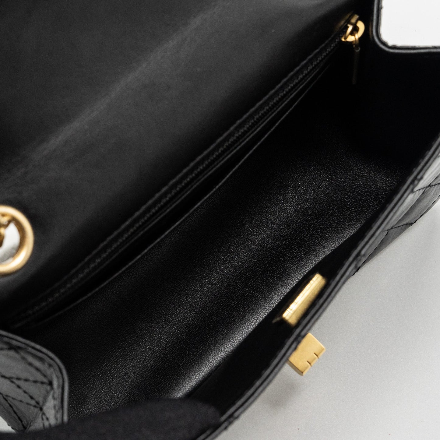 Chanel Mini 2.55 Reissue Flap Bag Aged Calfskin Black Brushed GHW (Microchip)