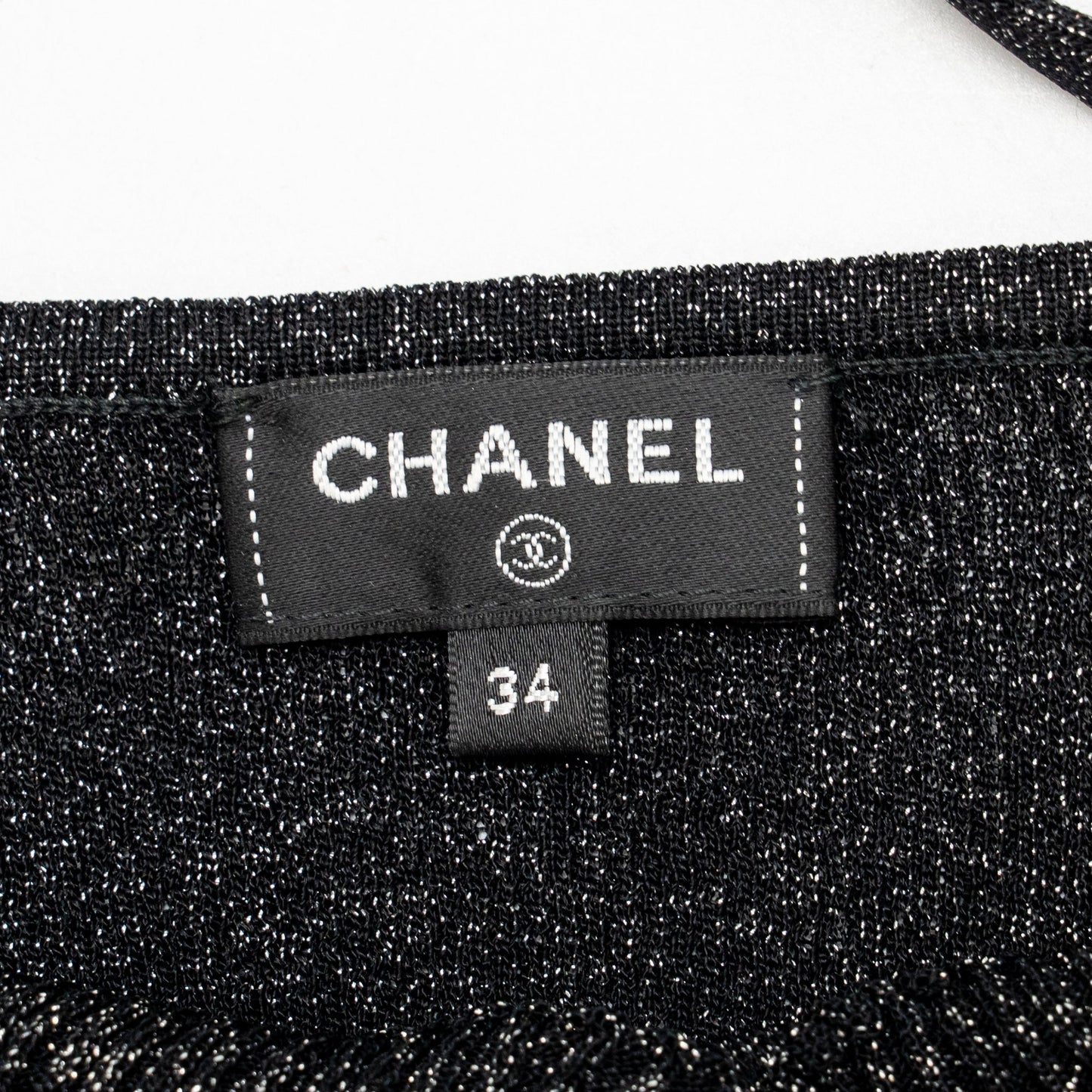 Chanel Size 34 Top Tank Viscose/Metal Polyester Metallic Black