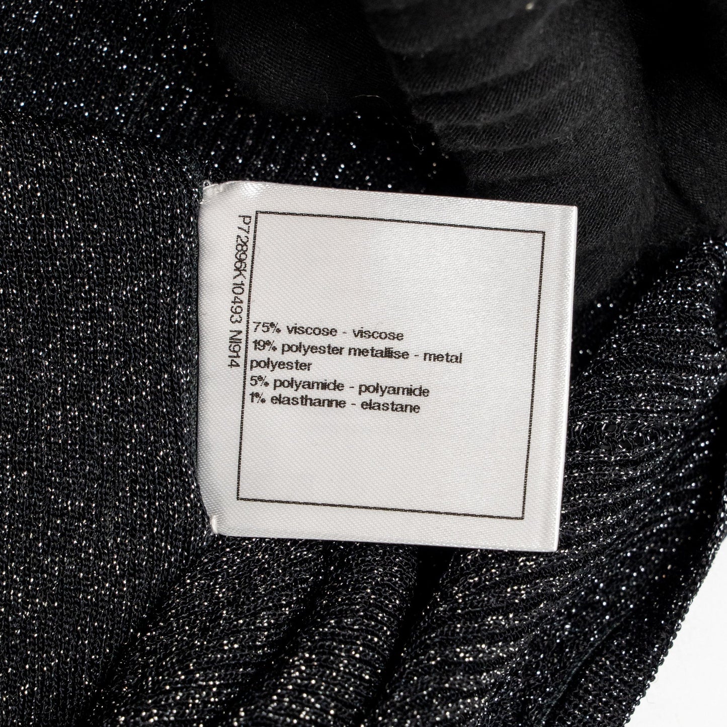 Chanel Size 34 Top Tank Viscose/Metal Polyester Metallic Black