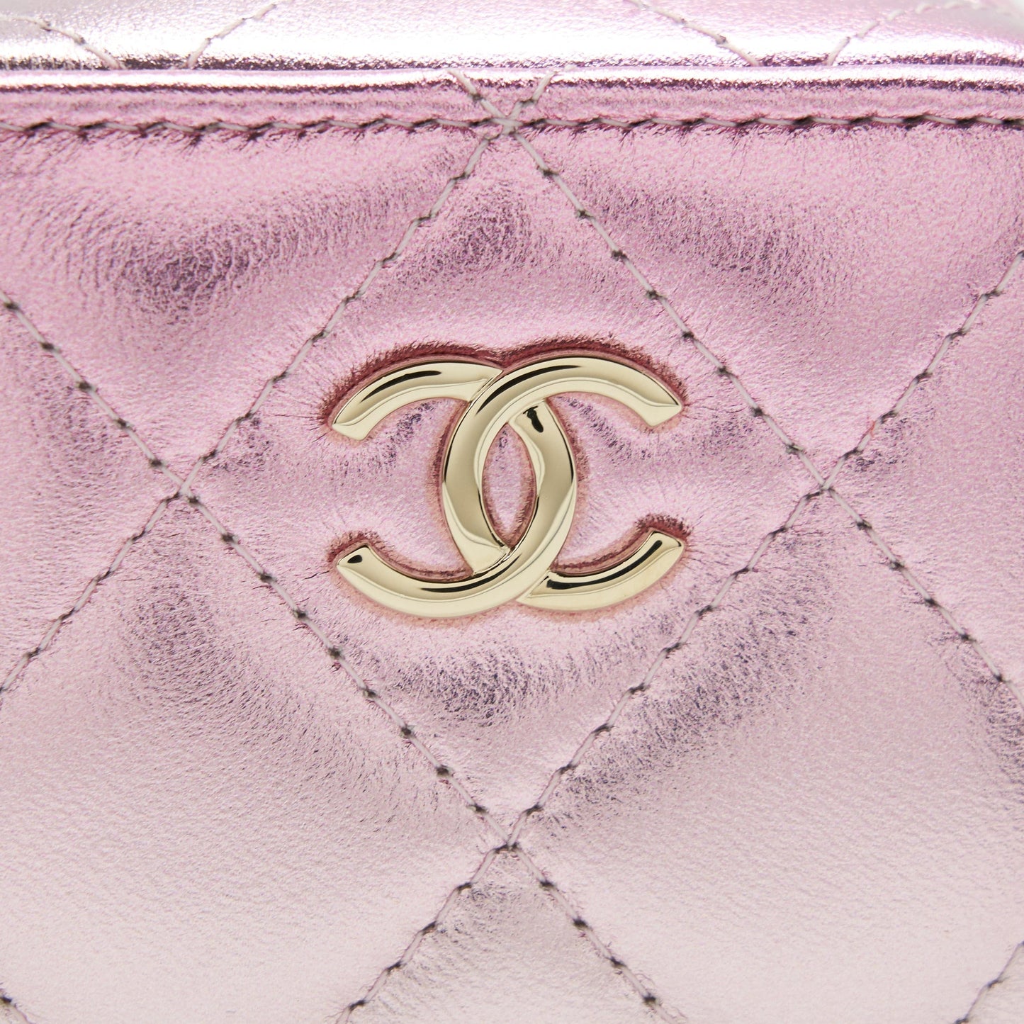 Chanel Mini Vanity With Giant Chain Iridescent Pink LGHW