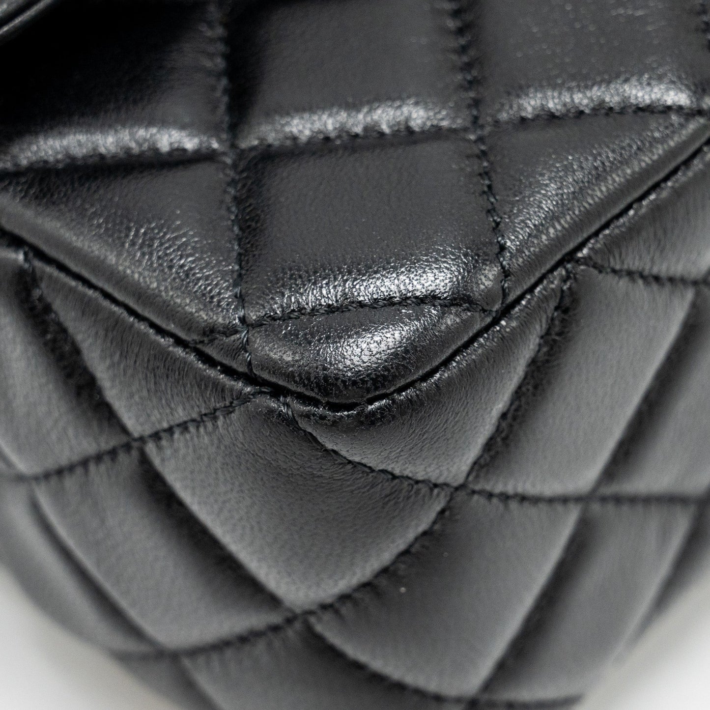 Chanel Detailed Top Handle Flap Bag Lambskin Black GHW (Microchip)