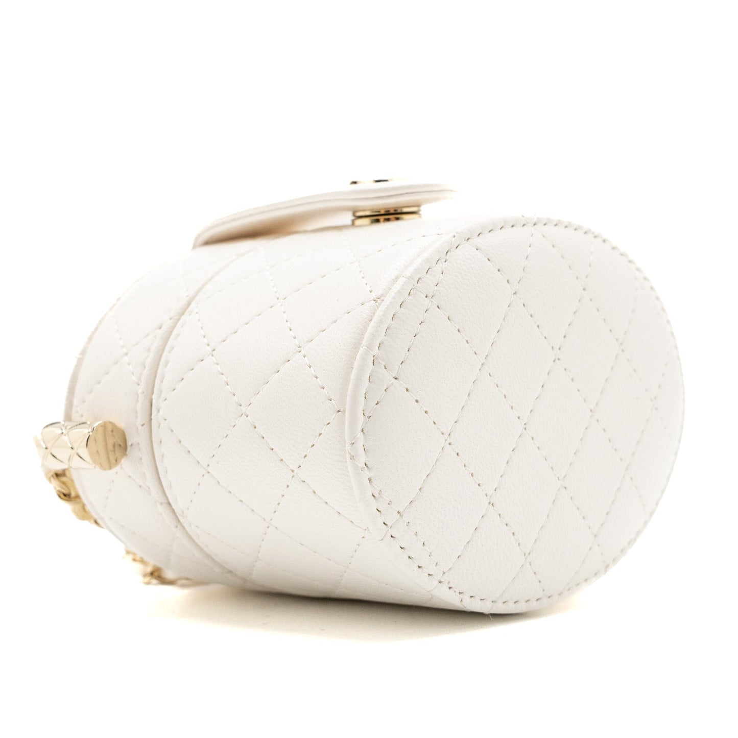 Chanel mini vanity with chain lambskin white LGHW
