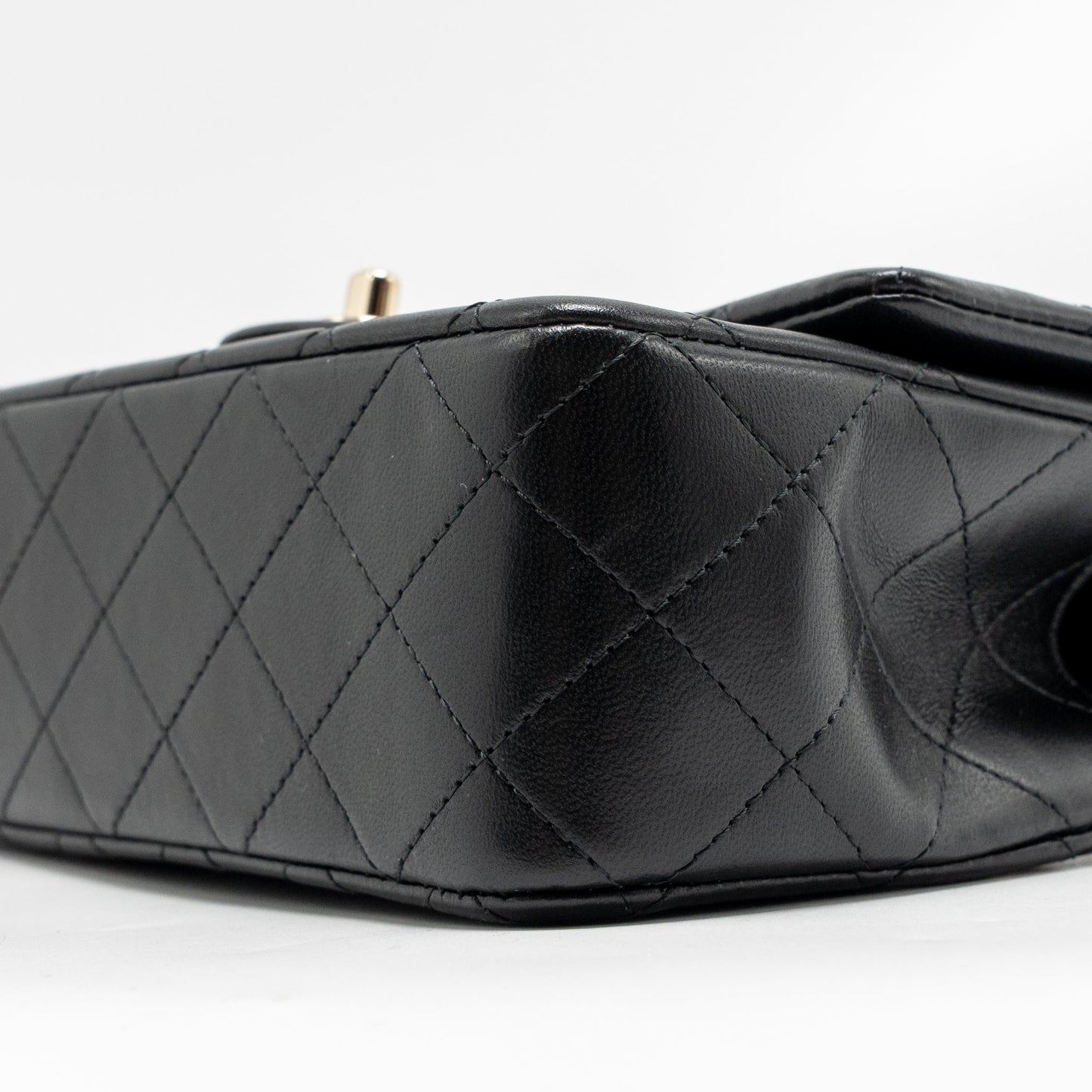 Chanel Top Handle Mini Rectangular Flap Bag Lambskin Black LGHW (Microchip)