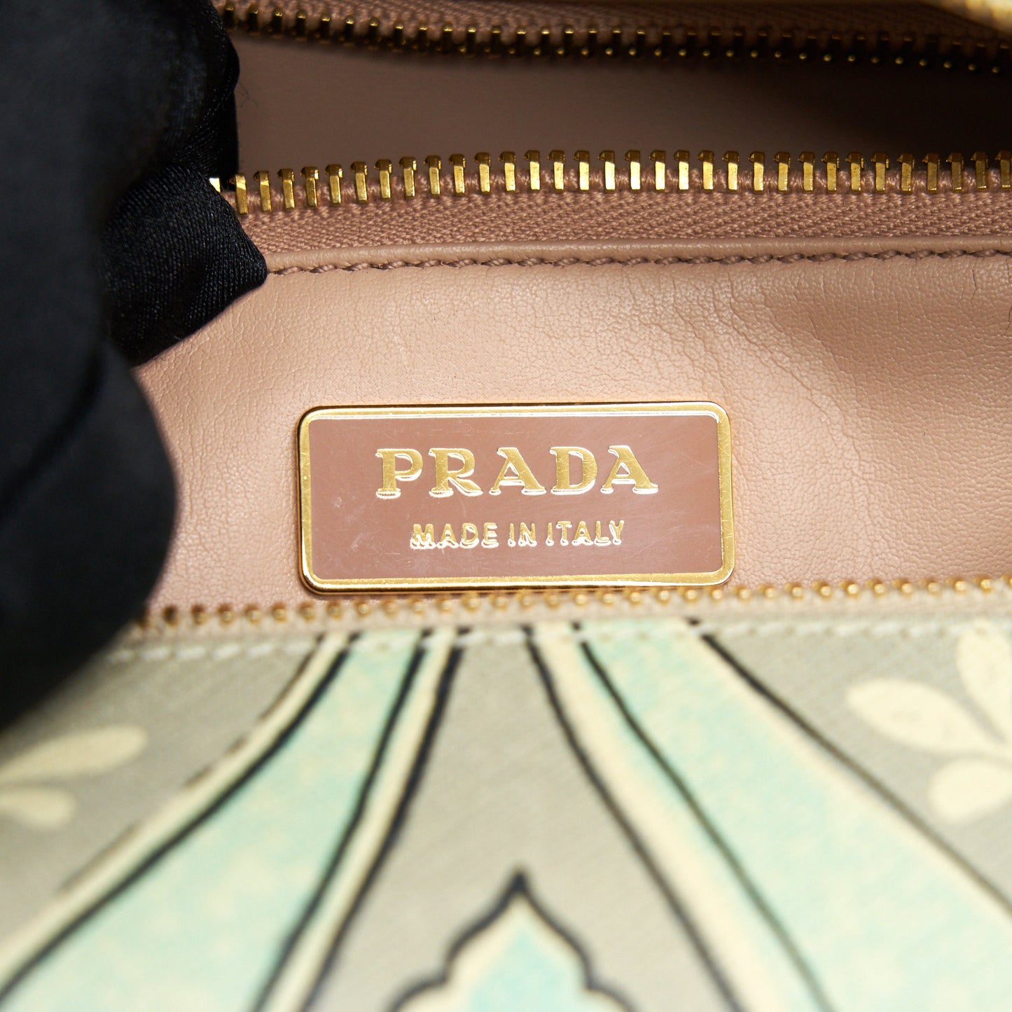 PRADA Print anise Boston Bag