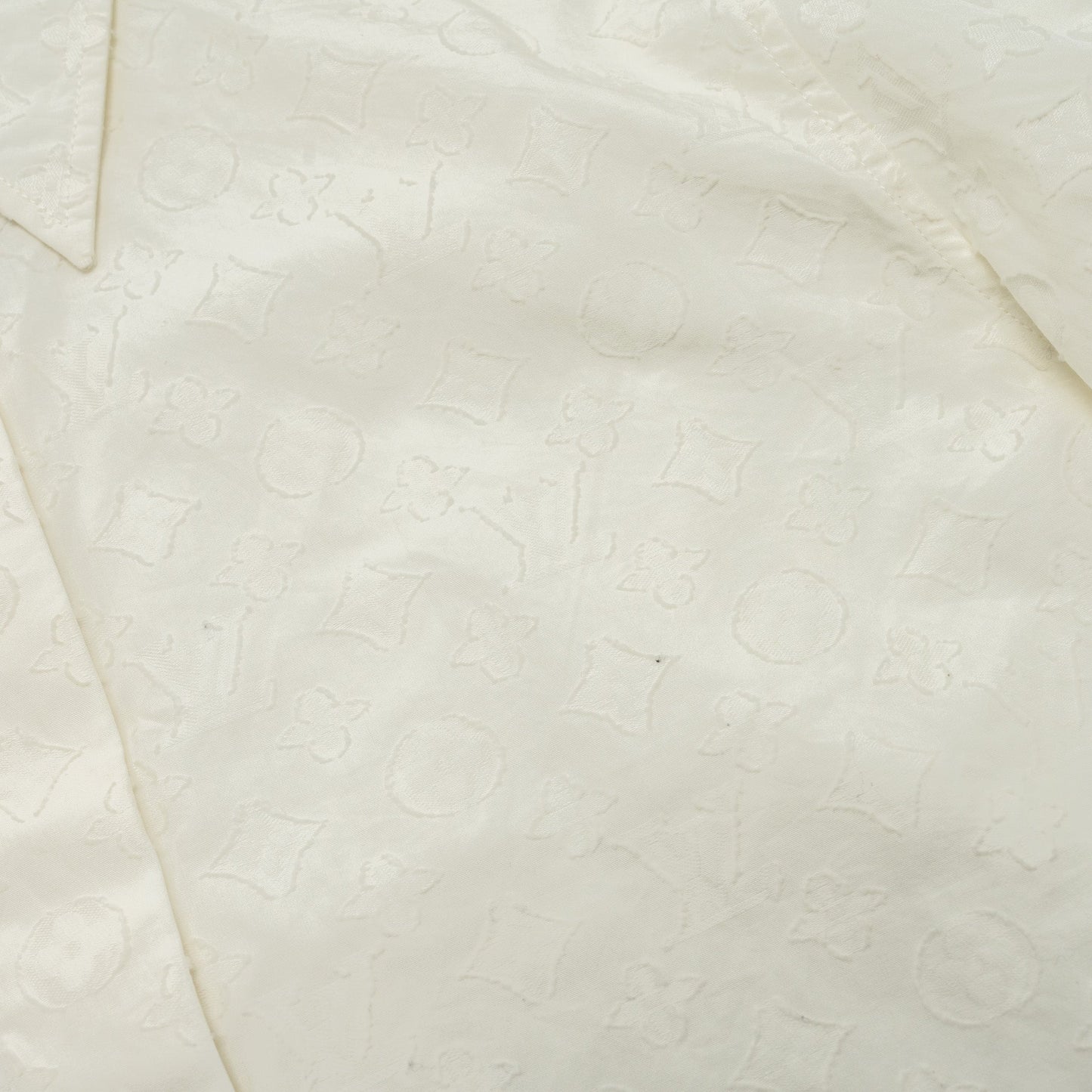 Louis Vuitton Size 40 3D Monogram Long Sleeve Blouse Shirt Cotton White
